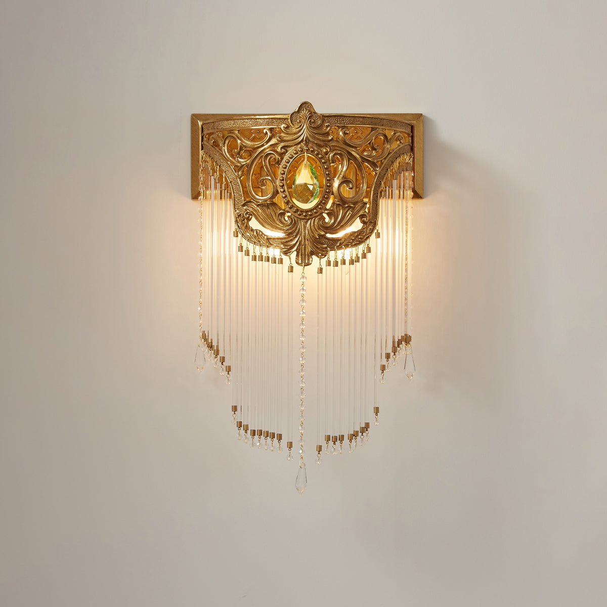 Bow Tie Gold Crystal Fringe Wall Sconce