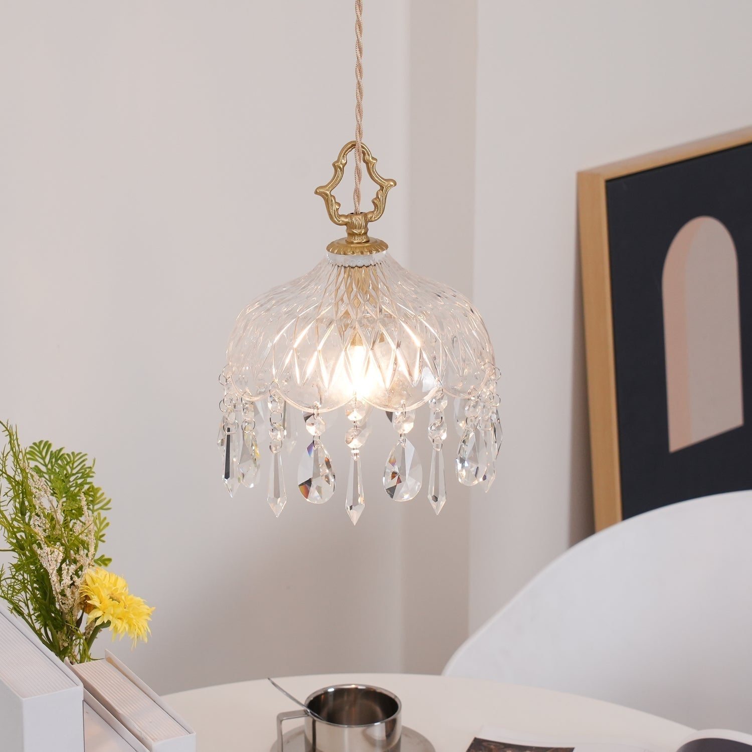 Elyran Crystal Vintage Pendant Lamp - Neutral Decor