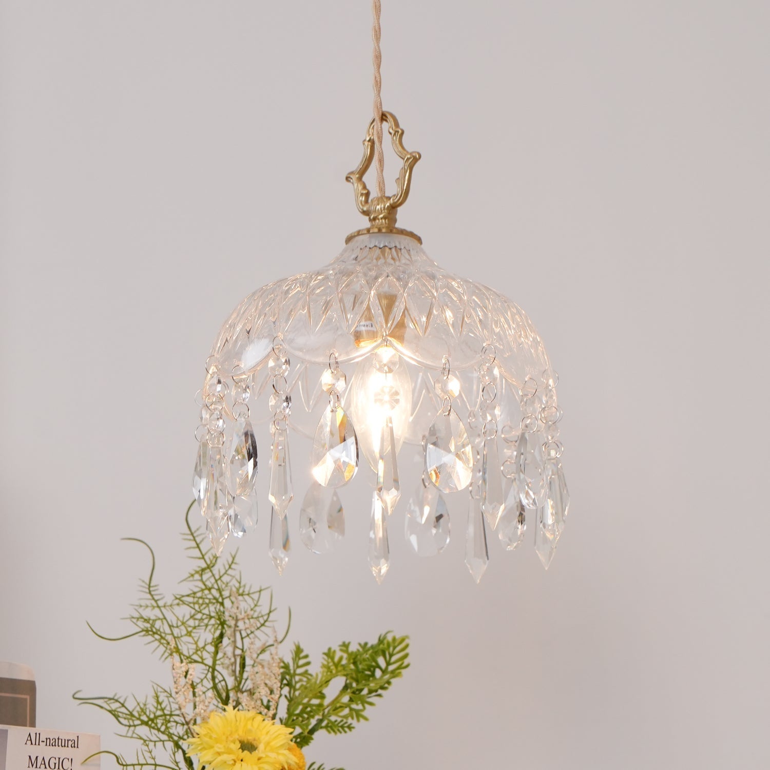 Elyran Crystal Vintage Pendant Lamp - Neutral Decor