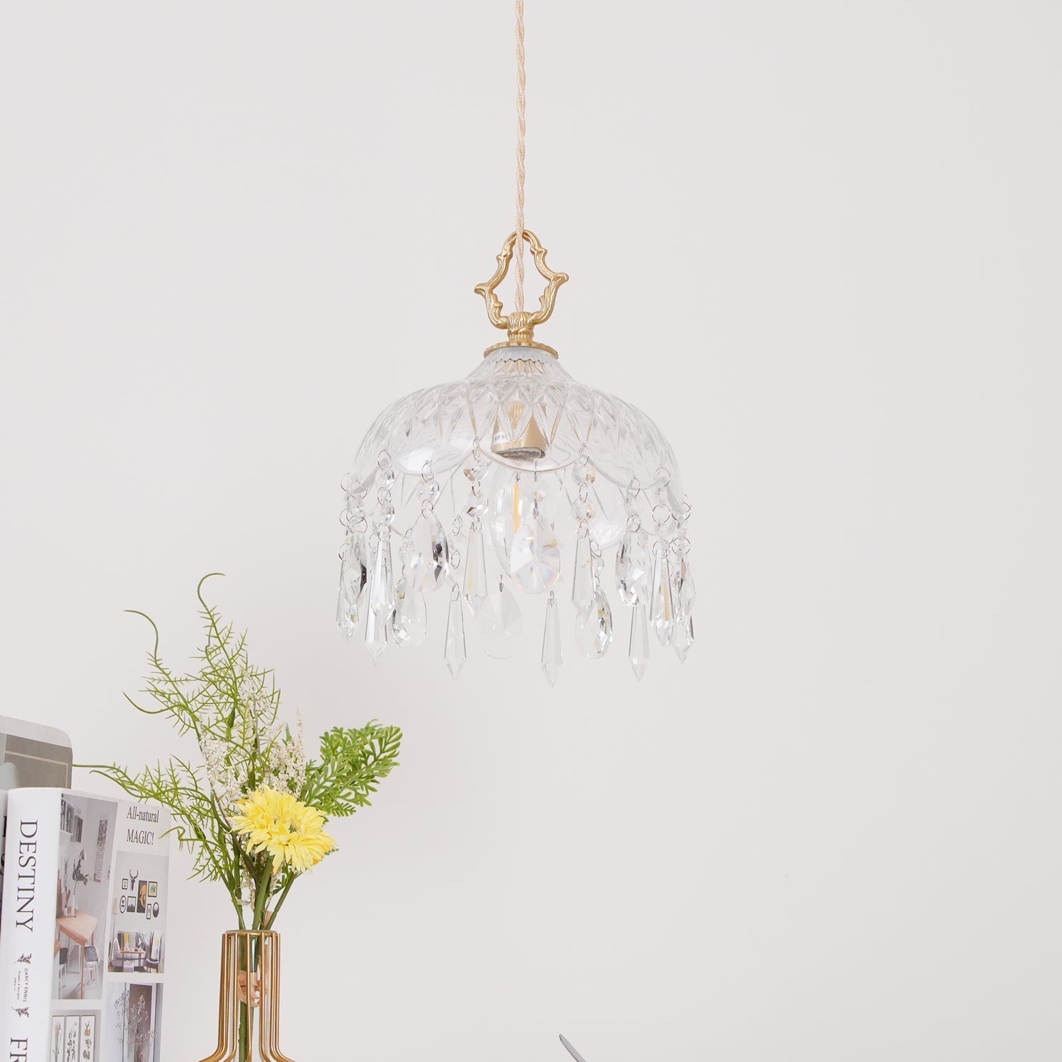 Elyran Crystal Vintage Pendant Lamp - Neutral Decor