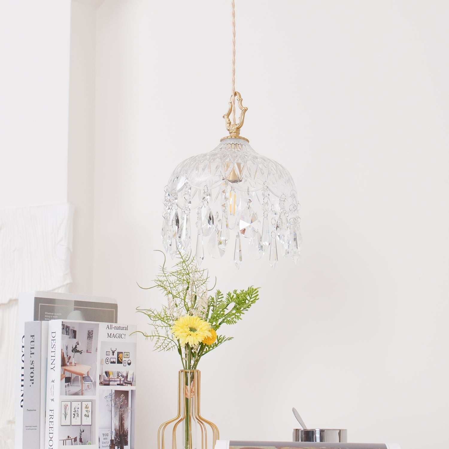 Elyran Crystal Vintage Pendant Lamp - Neutral Decor