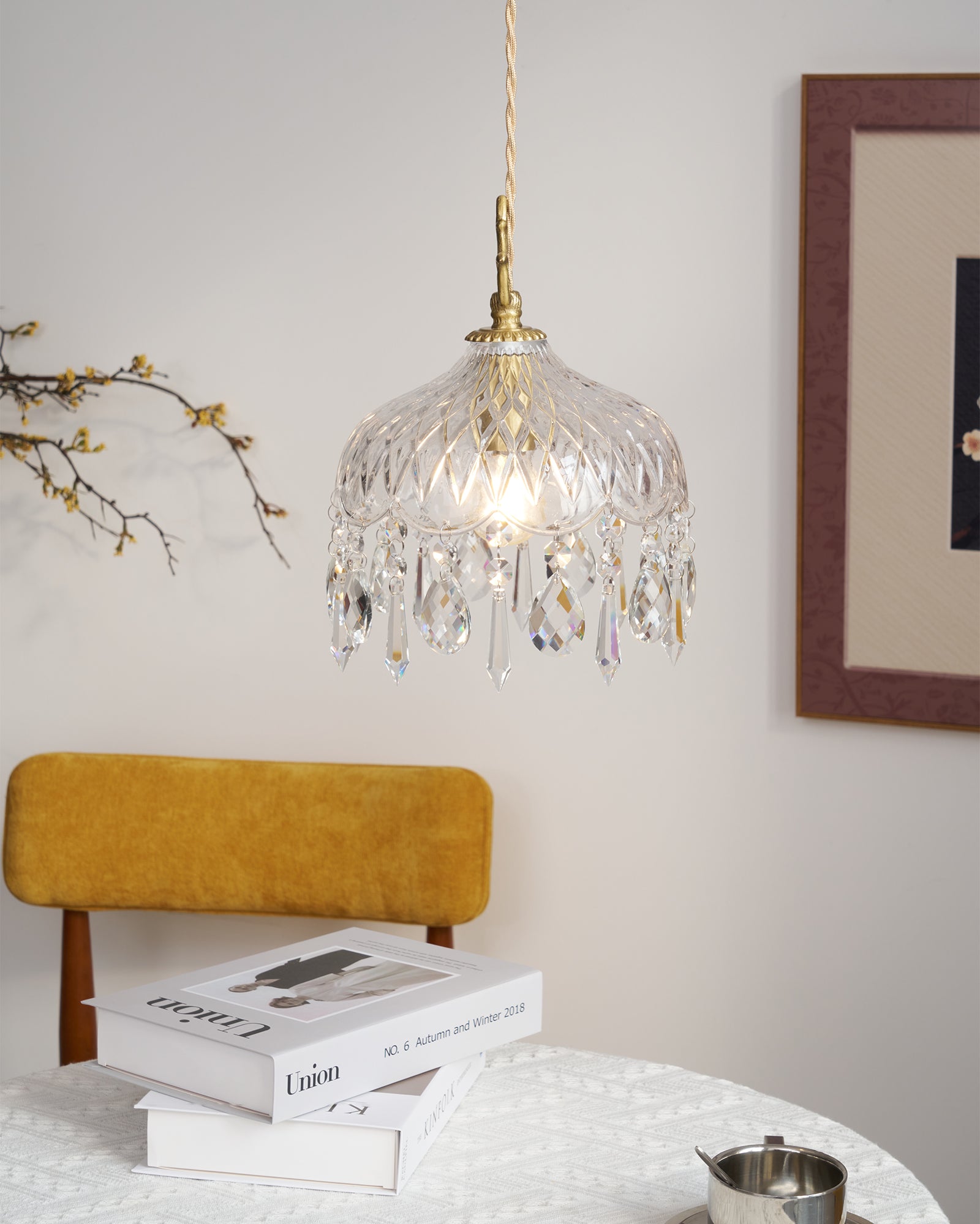 Elyran Crystal Vintage Pendant Lamp - Neutral Decor