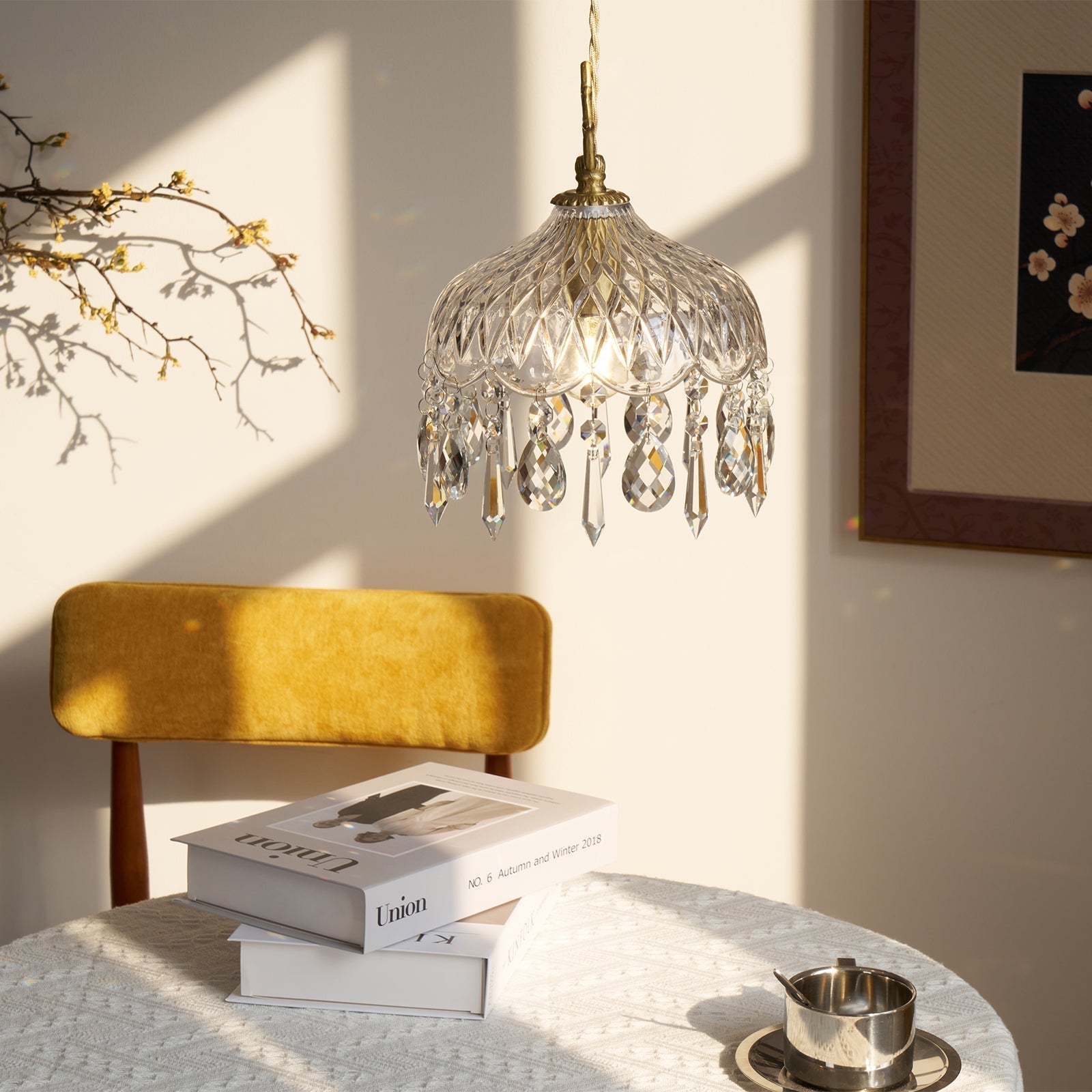 Elyran Crystal Vintage Pendant Lamp - Neutral Decor