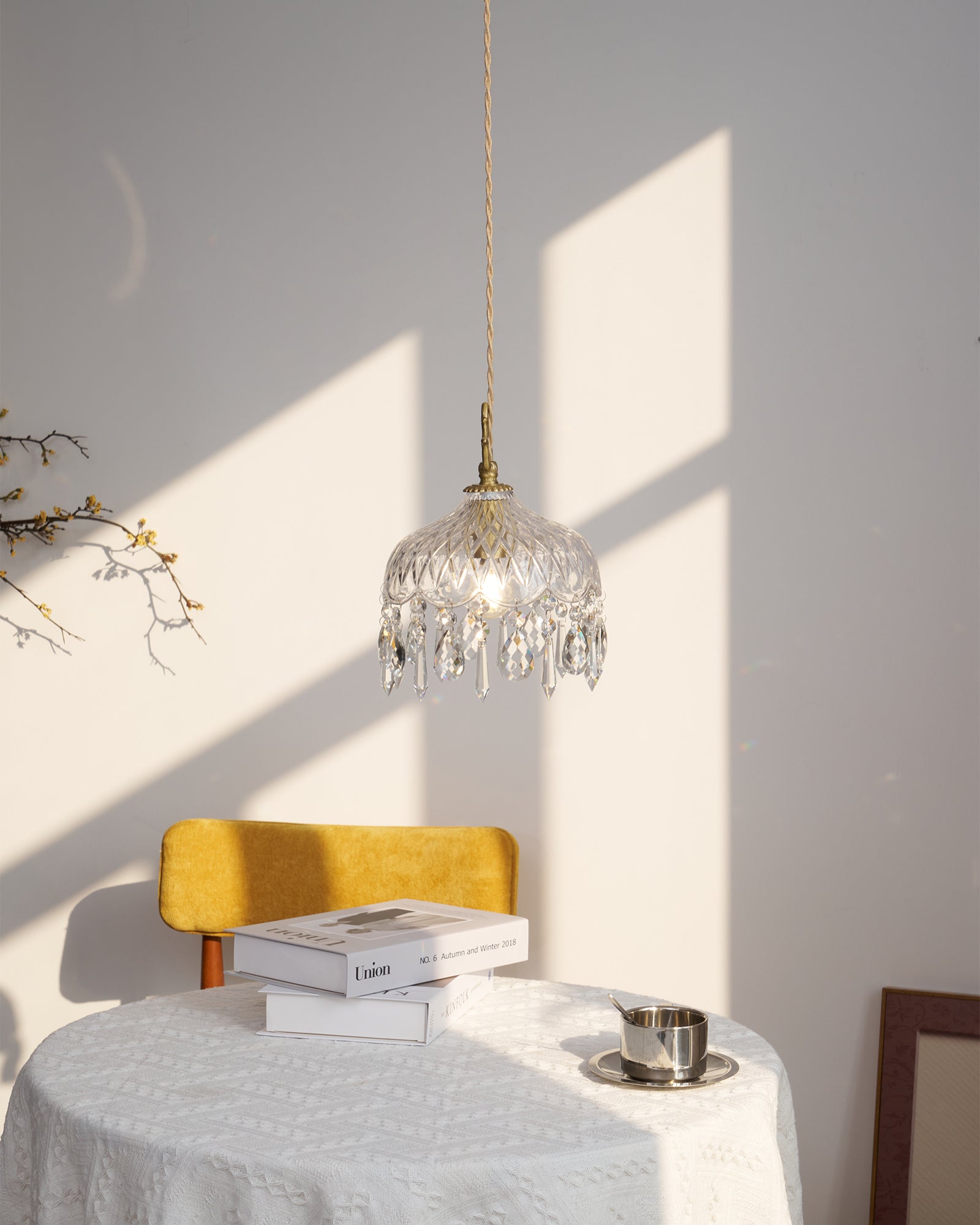 Elyran Crystal Vintage Pendant Lamp - Neutral Decor