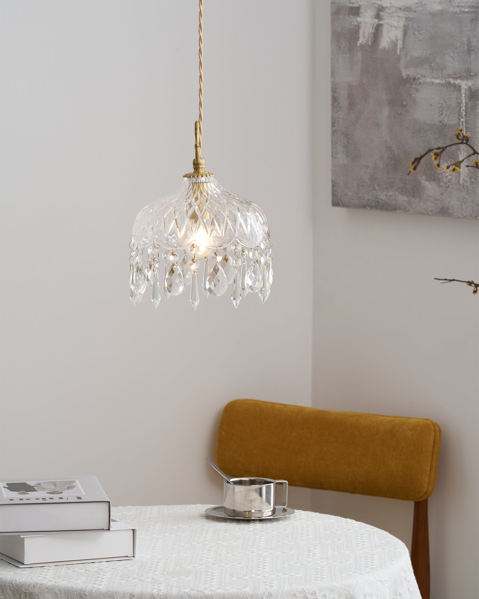 Elyran Crystal Vintage Pendant Lamp - Neutral Decor
