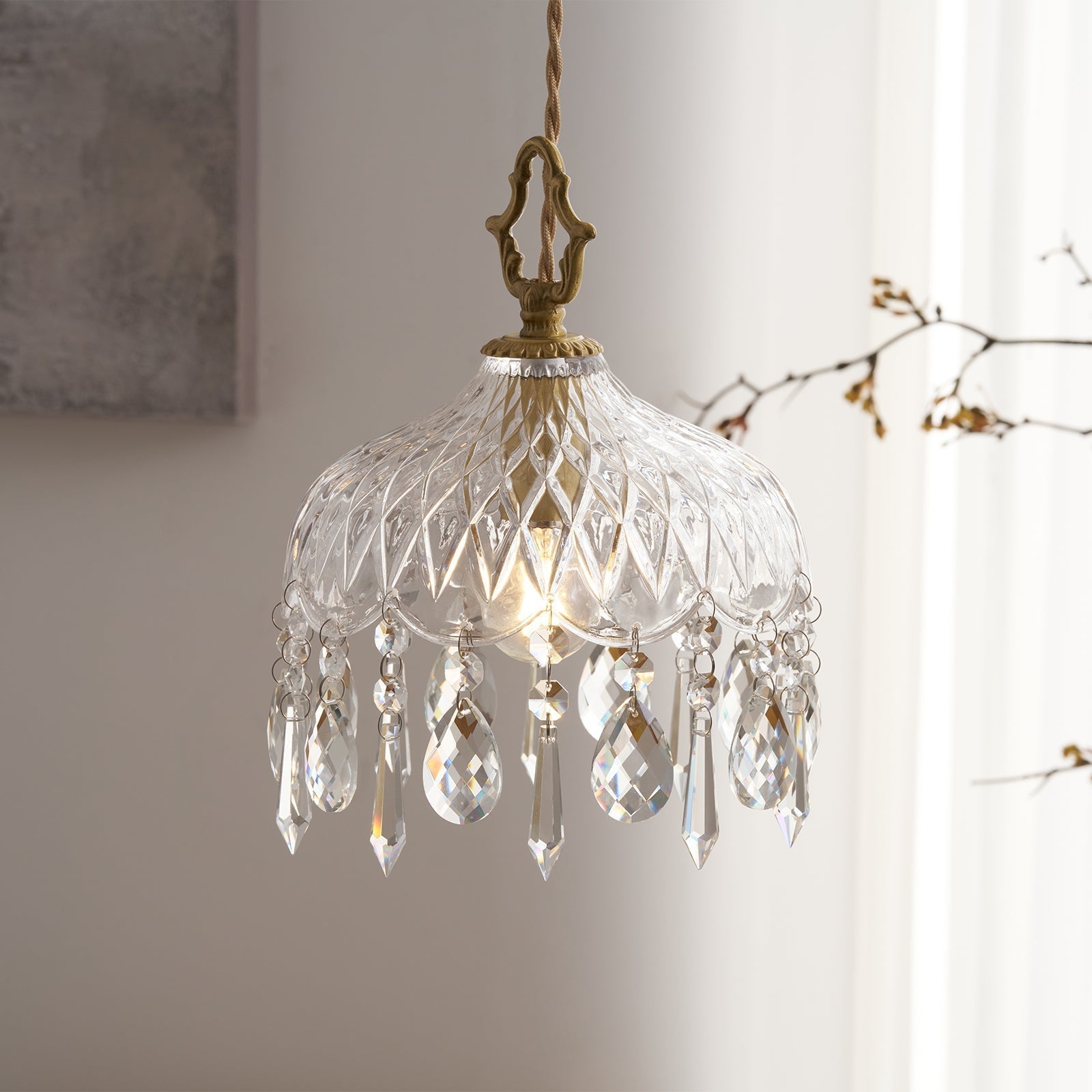 Elyran Crystal Vintage Pendant Lamp - Neutral Decor