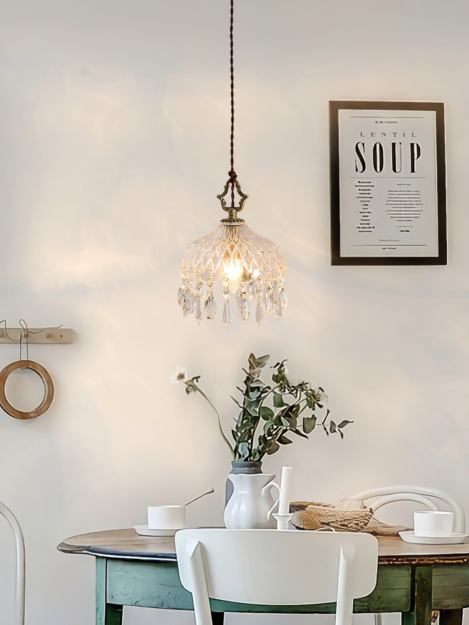 Elyran Crystal Vintage Pendant Lamp - Neutral Decor