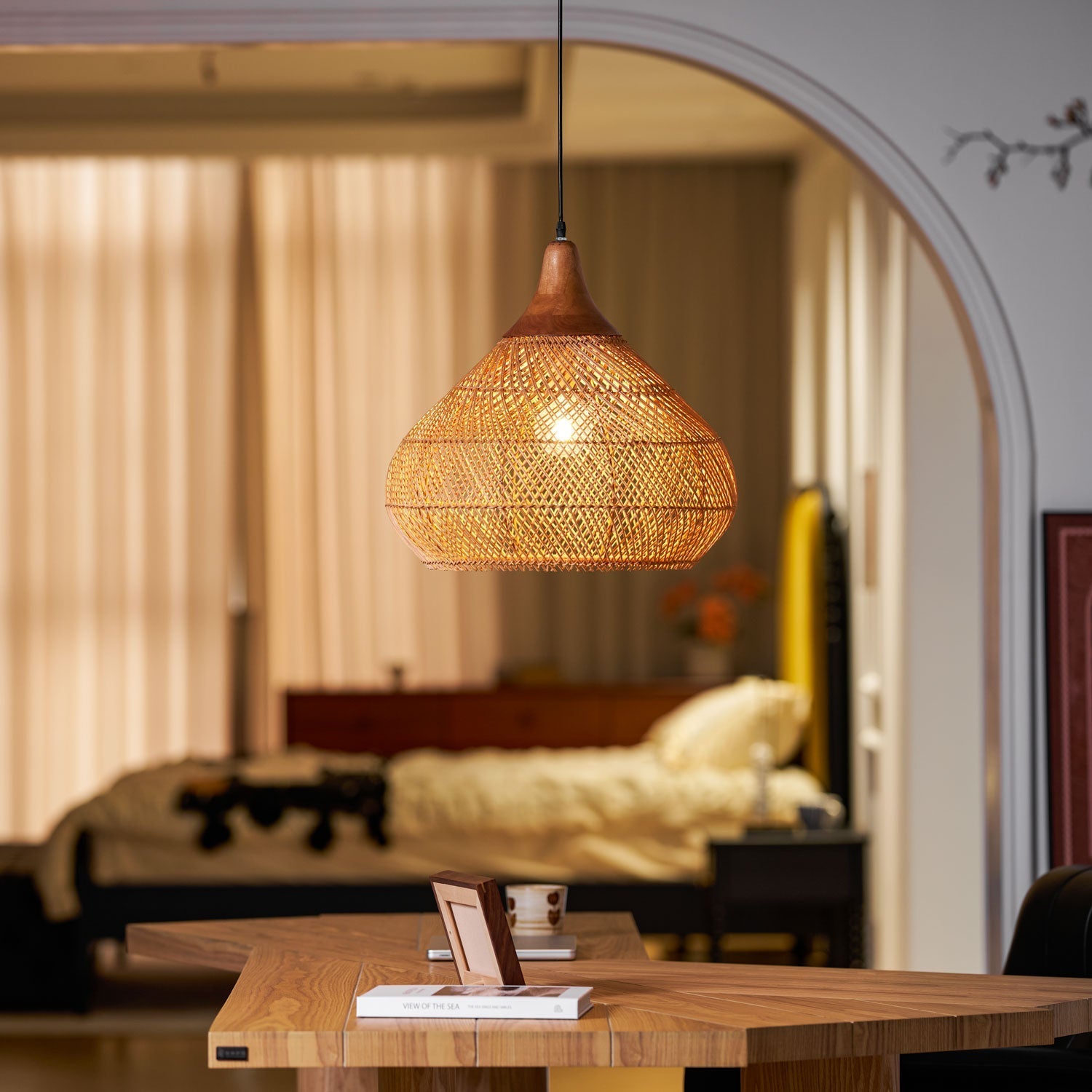 Clairstone Rattan Pendant Light