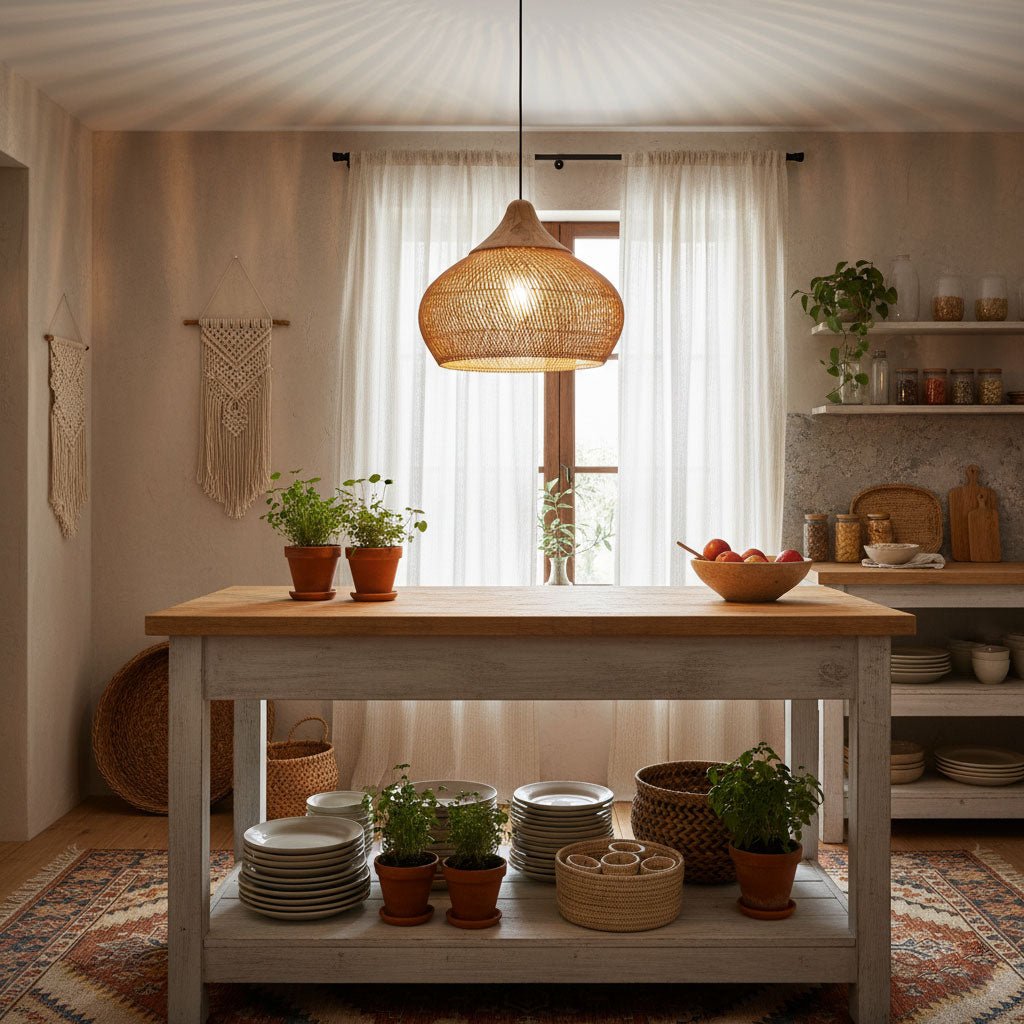 Clairstone Rattan Pendant Light