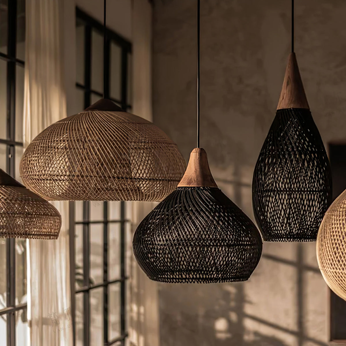 Melina Braided Rattan Pendant Light