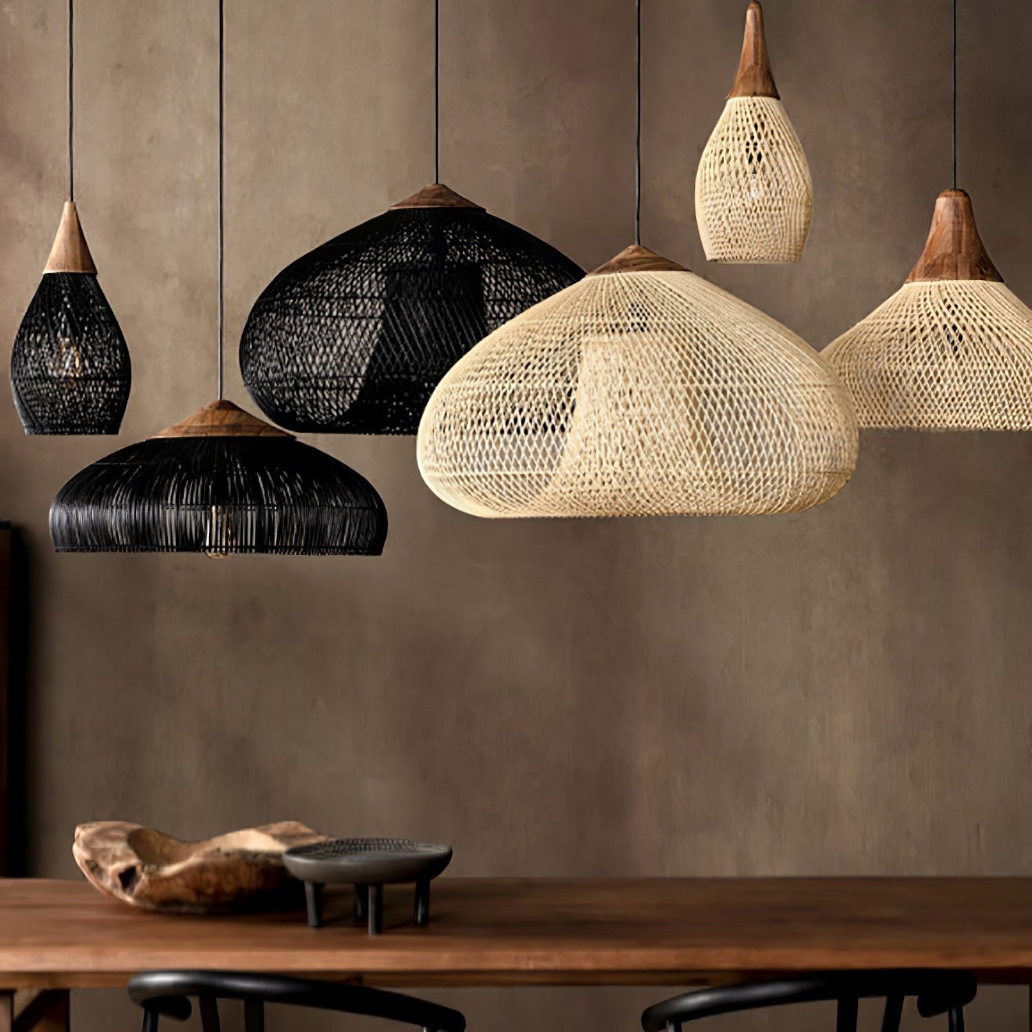 Melina Braided Rattan Pendant Light