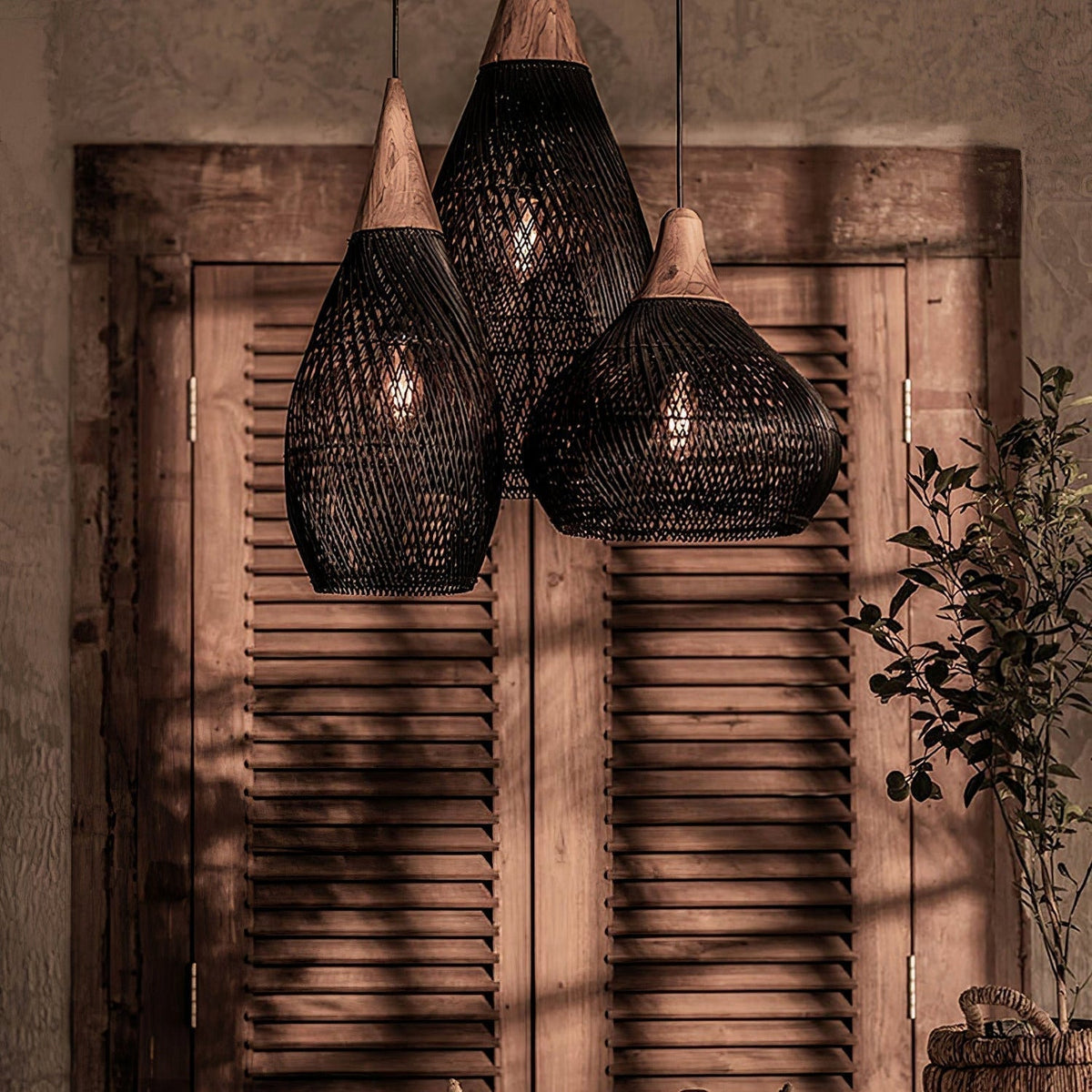 Melina Braided Rattan Pendant Light