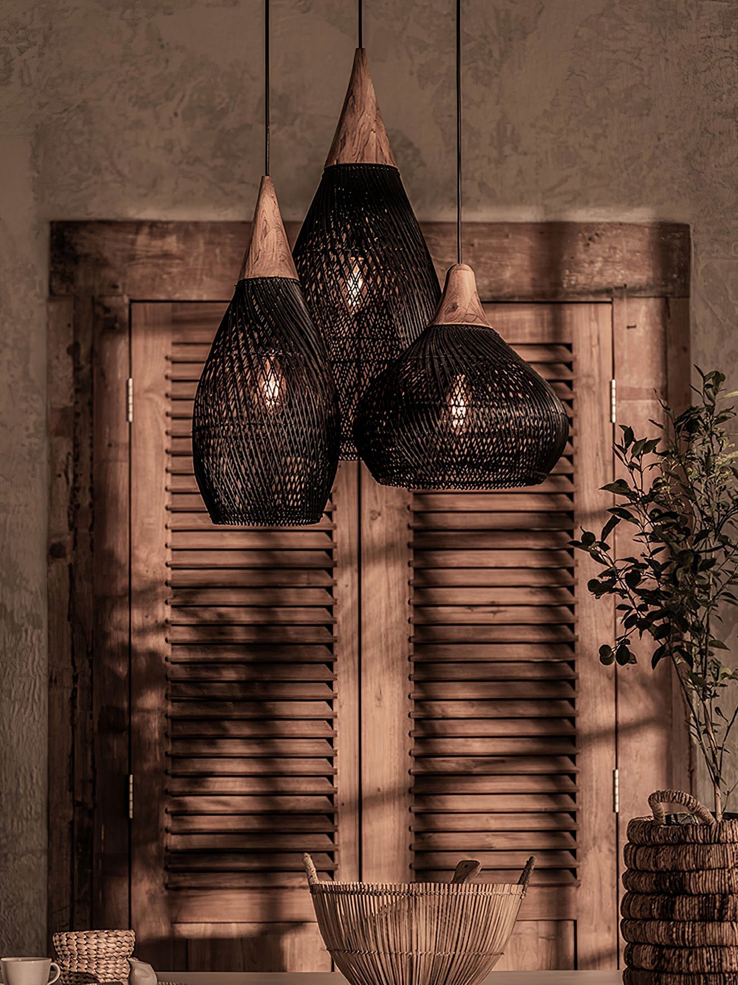 Clairstone Rattan Pendant Light