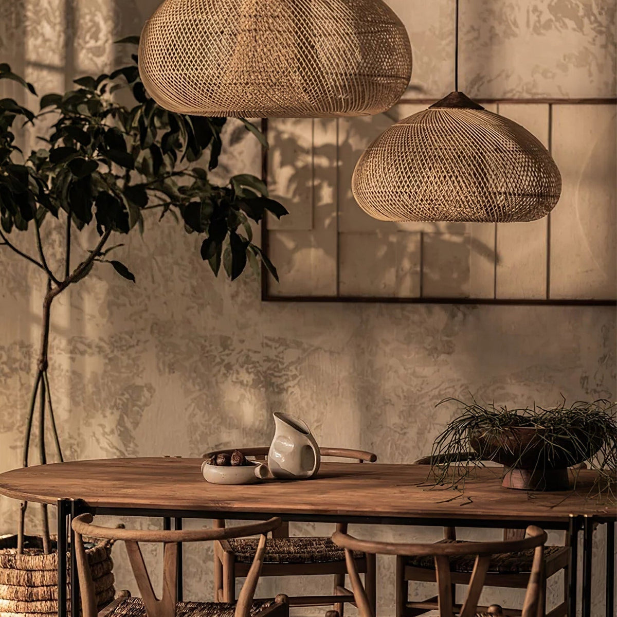 Melina Braided Rattan Pendant Light