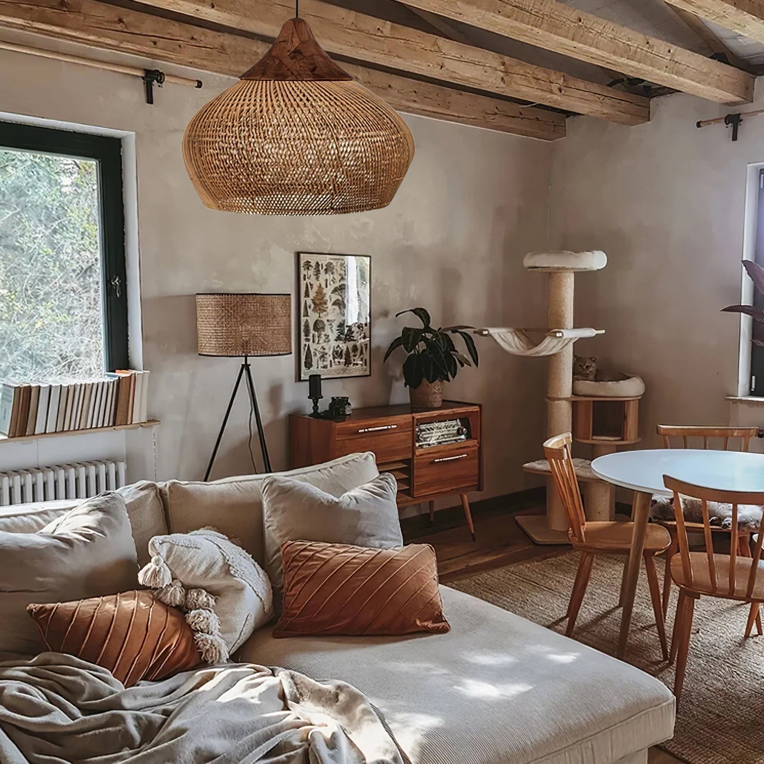 Melina Braided Rattan Pendant Light
