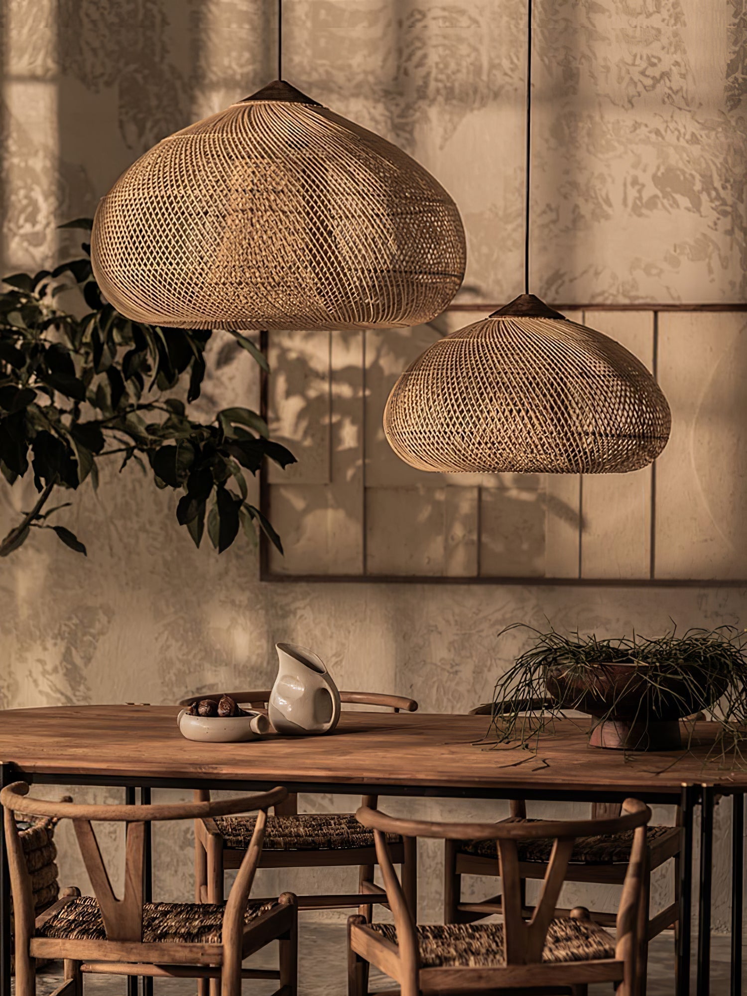 Canirora Pendant Lamp Rattan Swag Woven