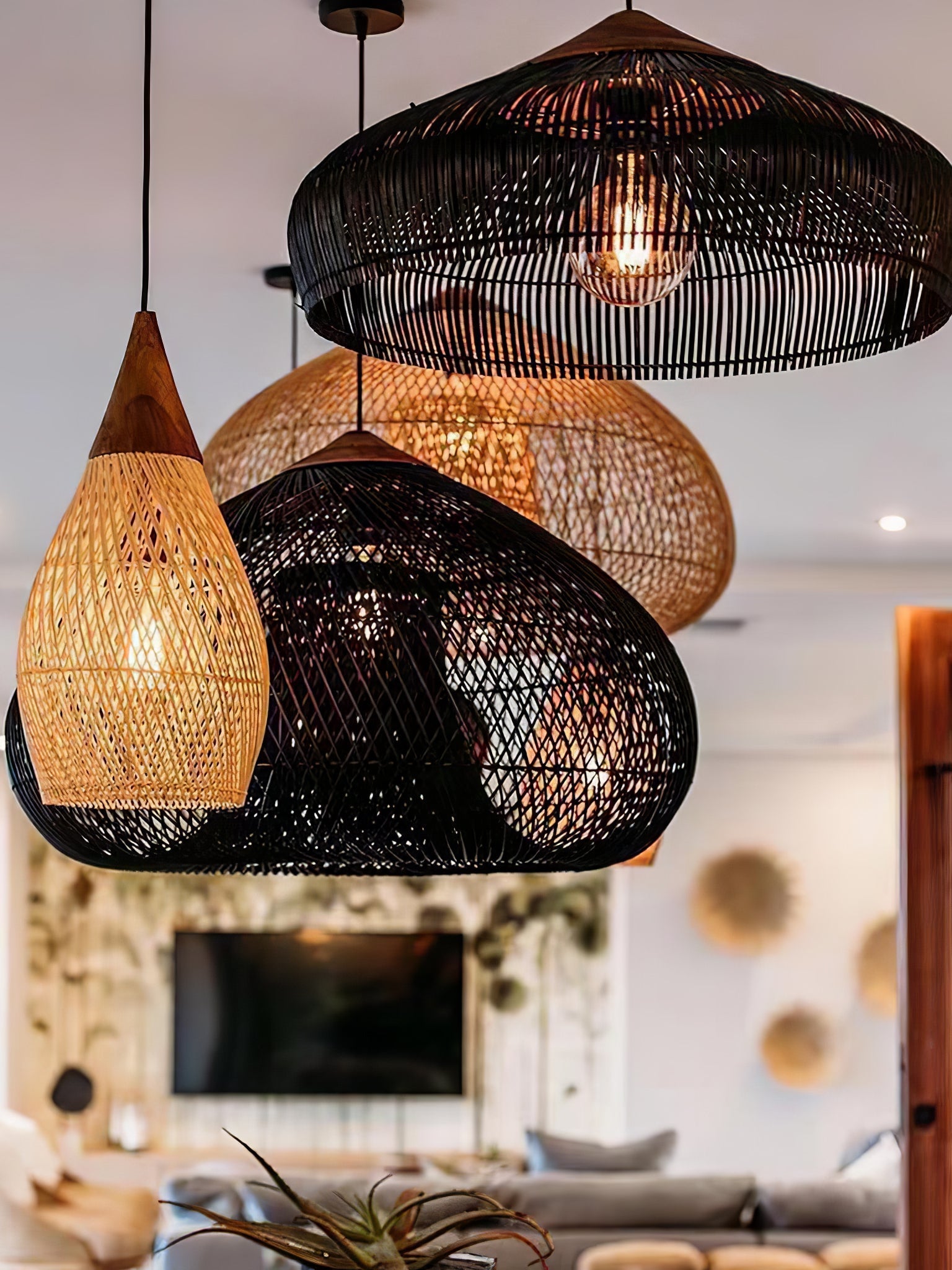 Clairstone Rattan Pendant Light