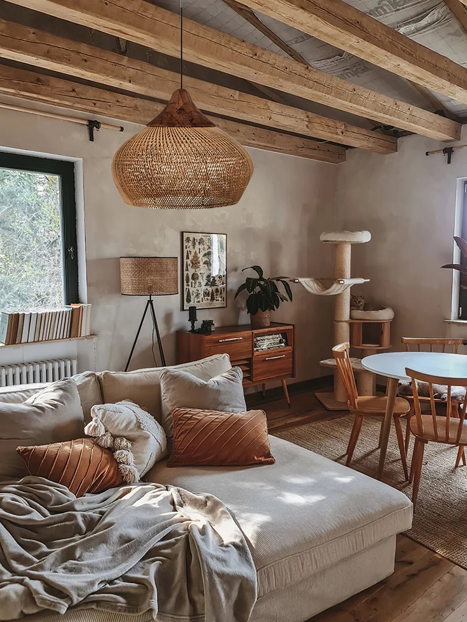 Canirora Pendant Lamp Rattan Swag Woven
