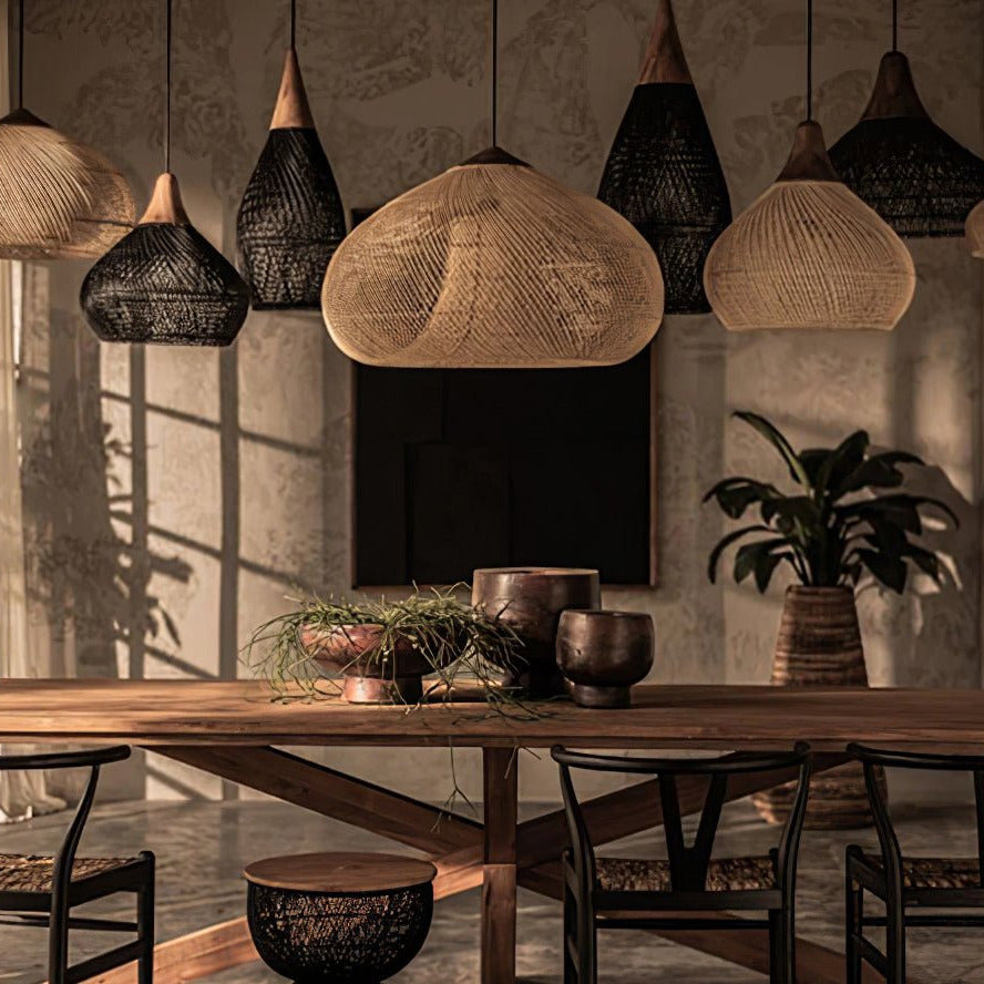 Melina Braided Rattan Pendant Light