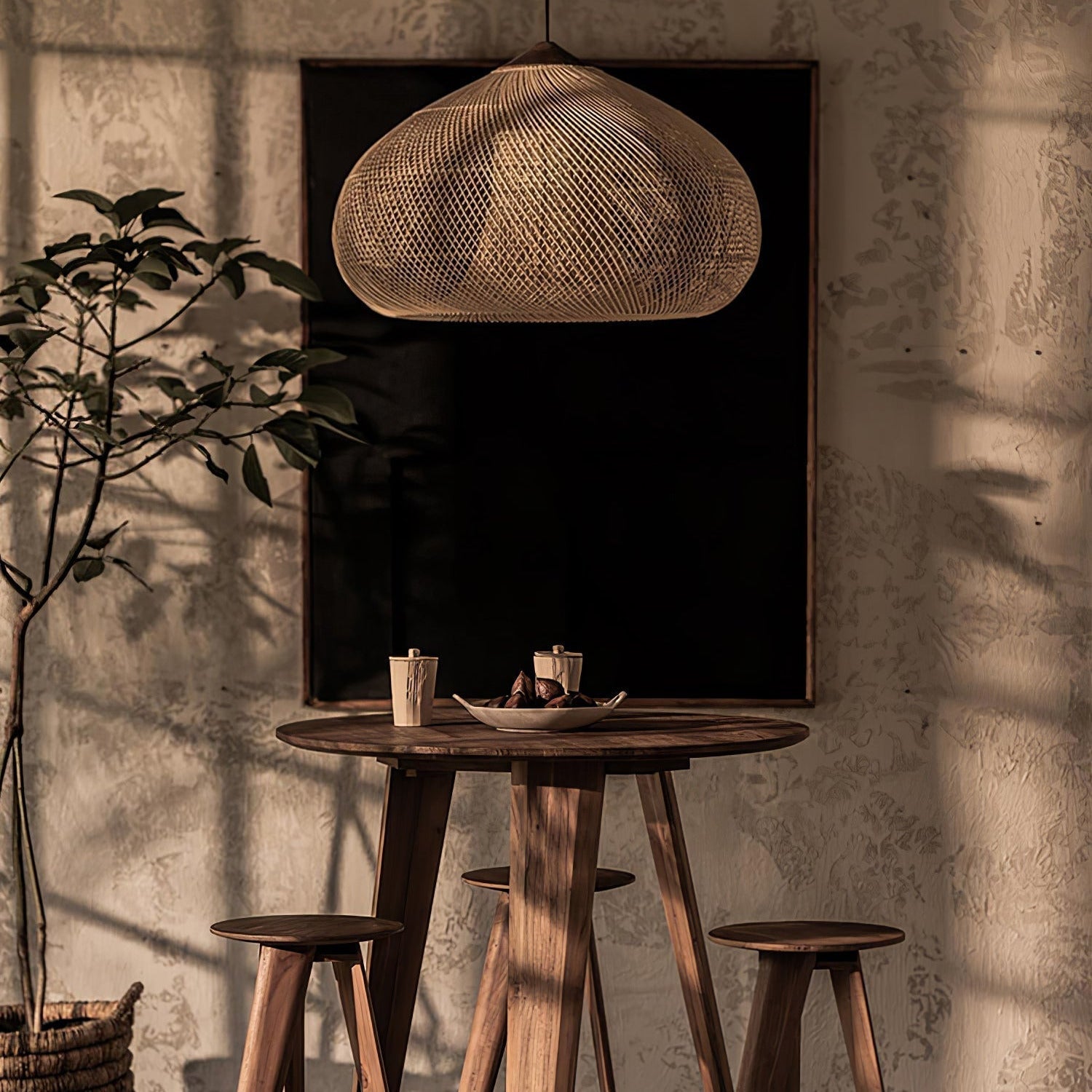 Melina Braided Rattan Pendant Light