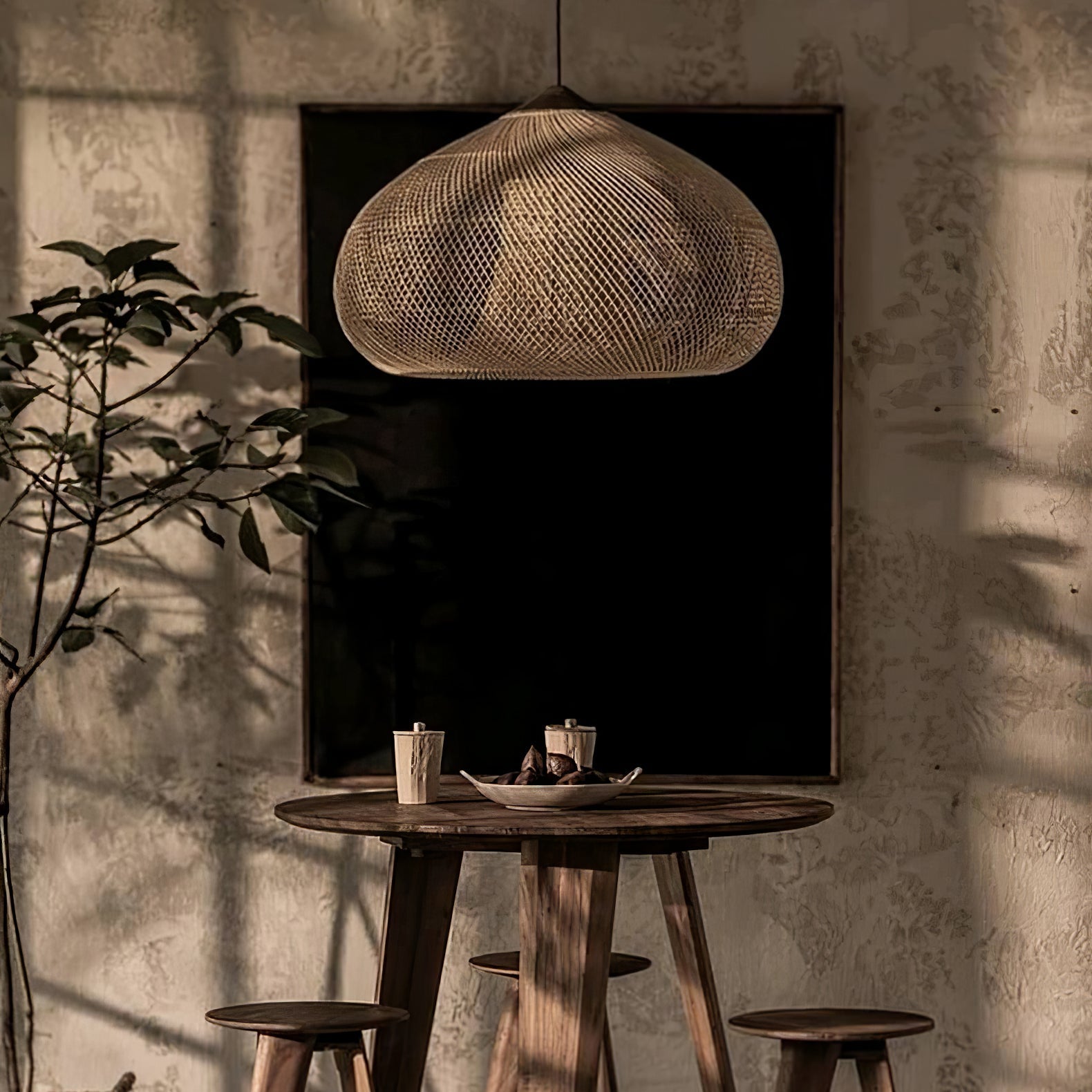 Canirora Pendant Lamp Rattan Swag Woven