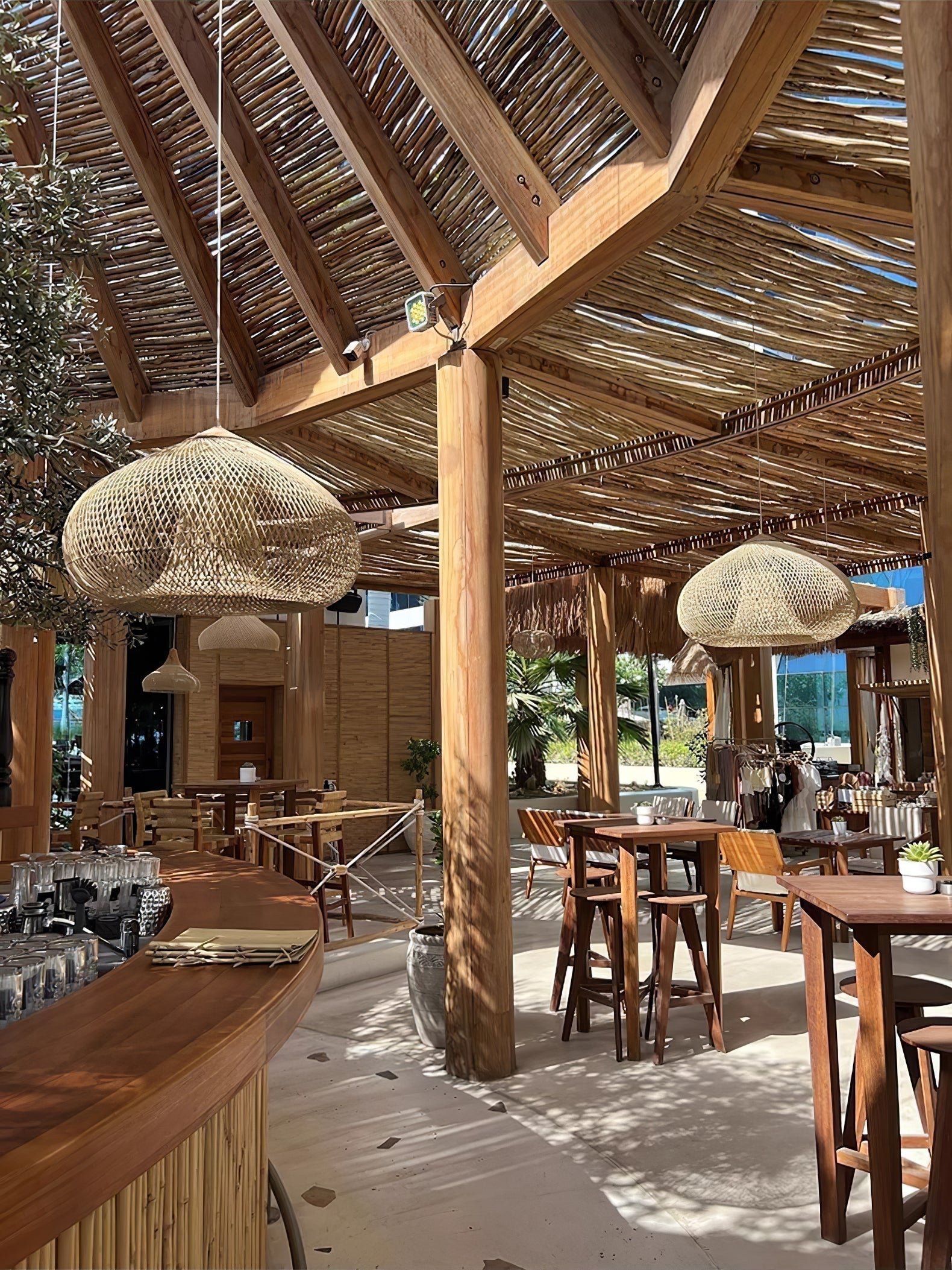 Canirora Pendant Lamp Rattan Swag Woven