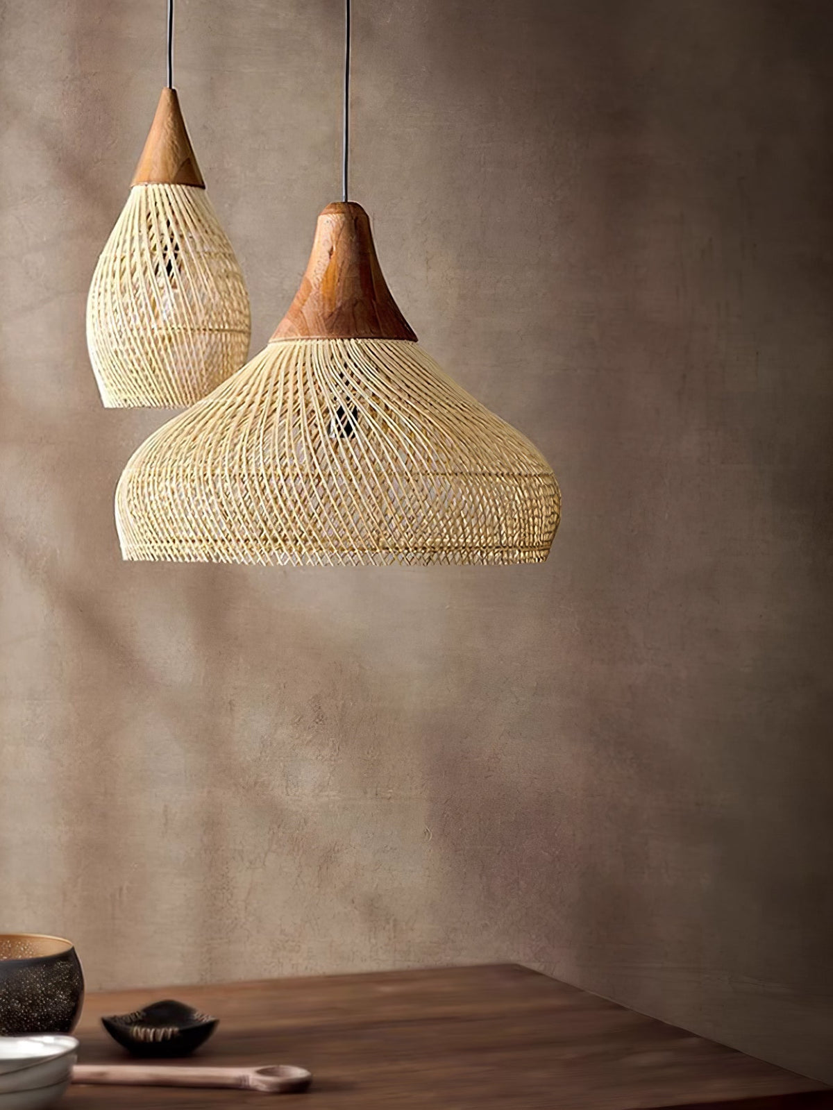 Canirora Pendant Lamp Rattan Swag Woven