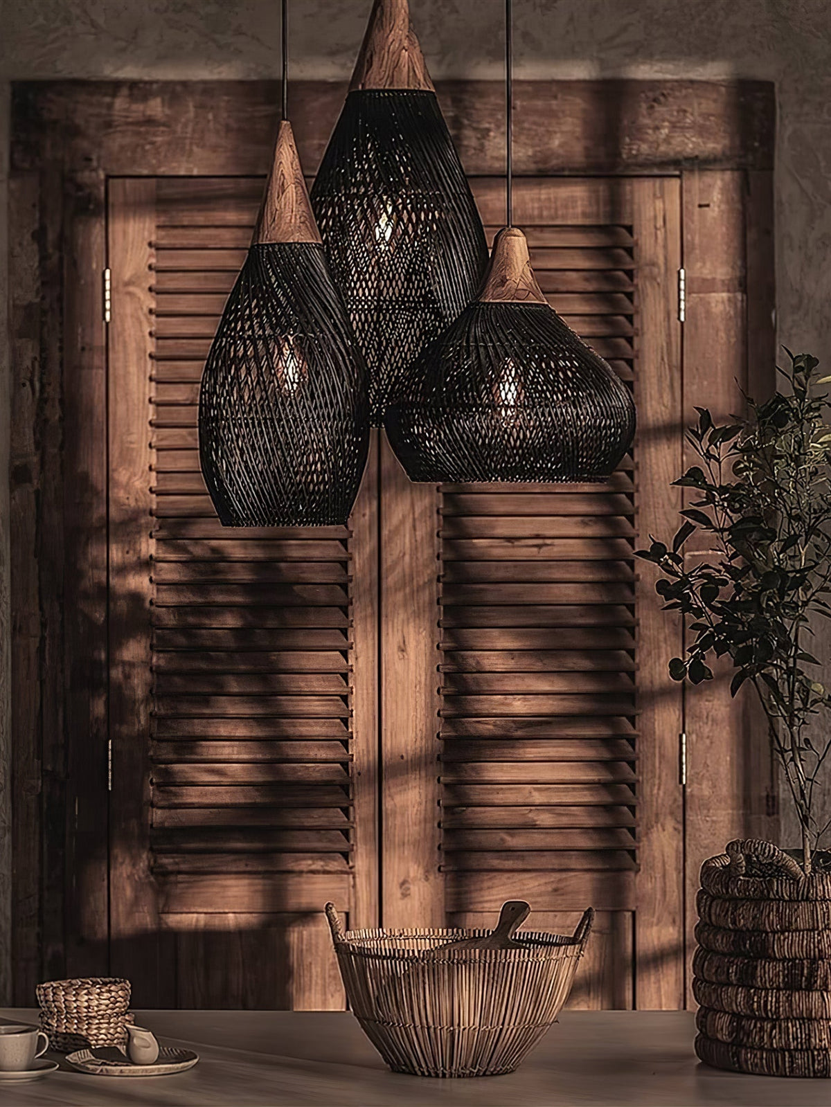 Clairstone Rattan Pendant Light