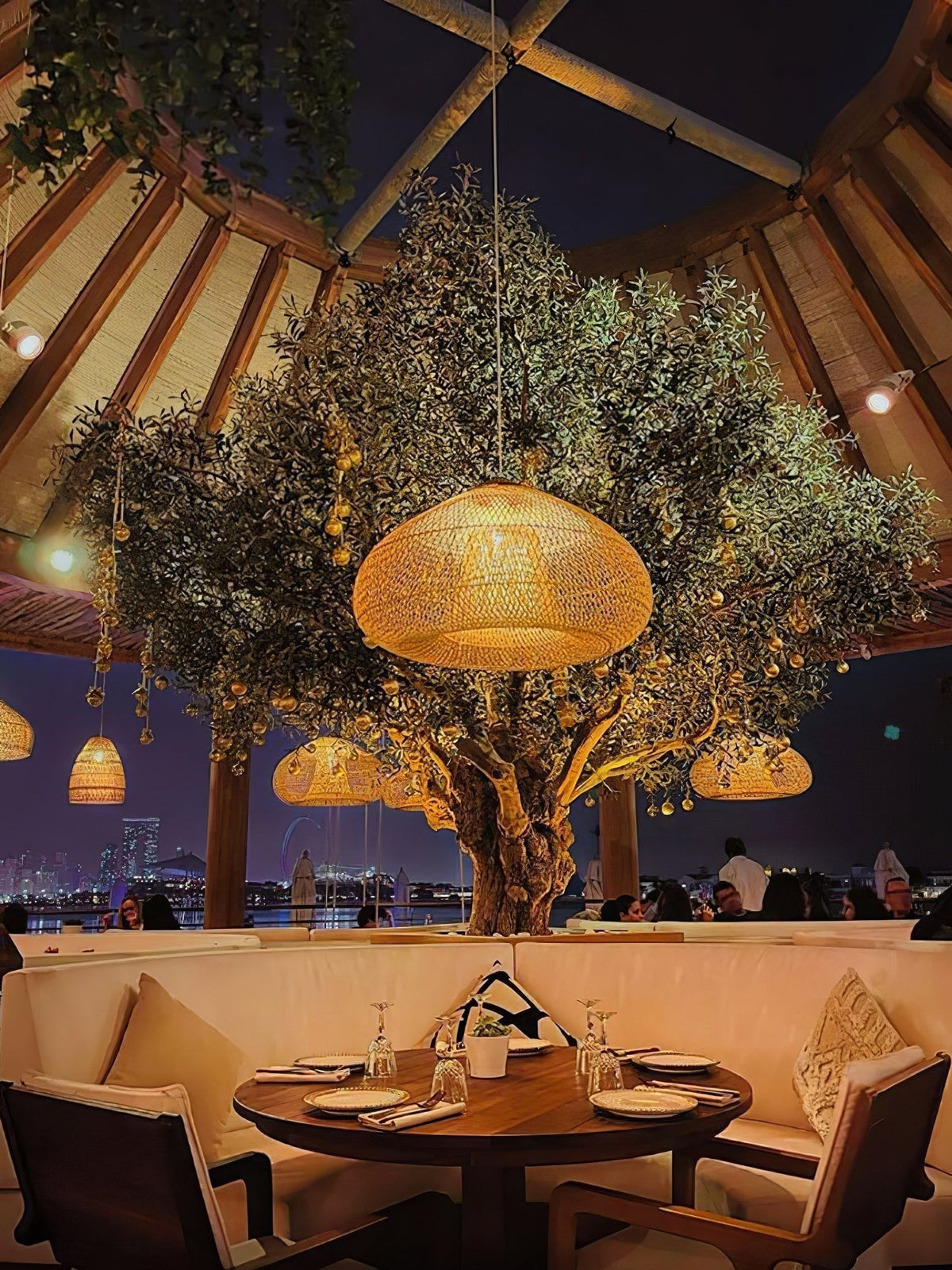Braided Rattan Swag Pendant Lamp
