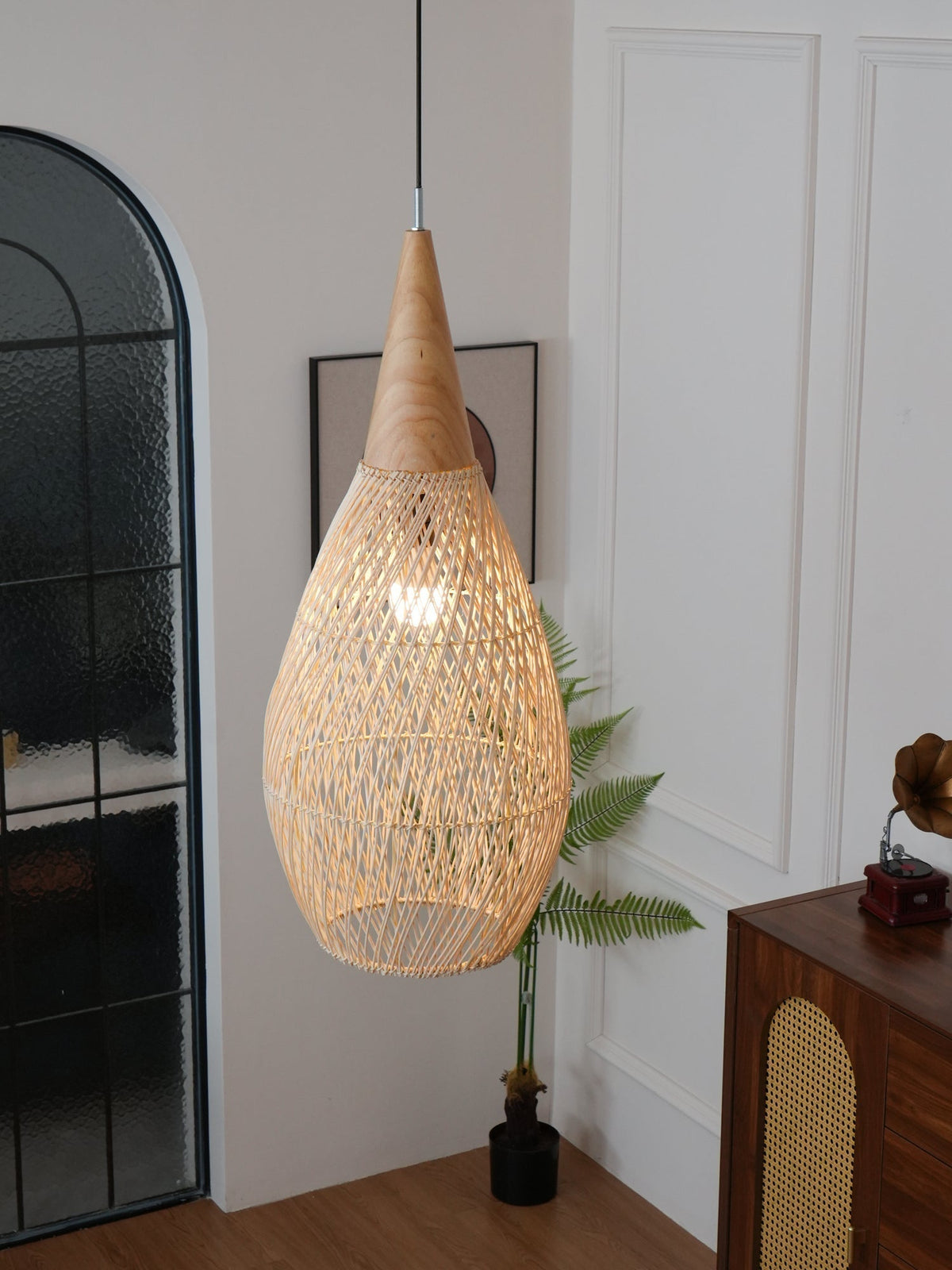 Canirora Pendant Lamp Rattan Swag Woven