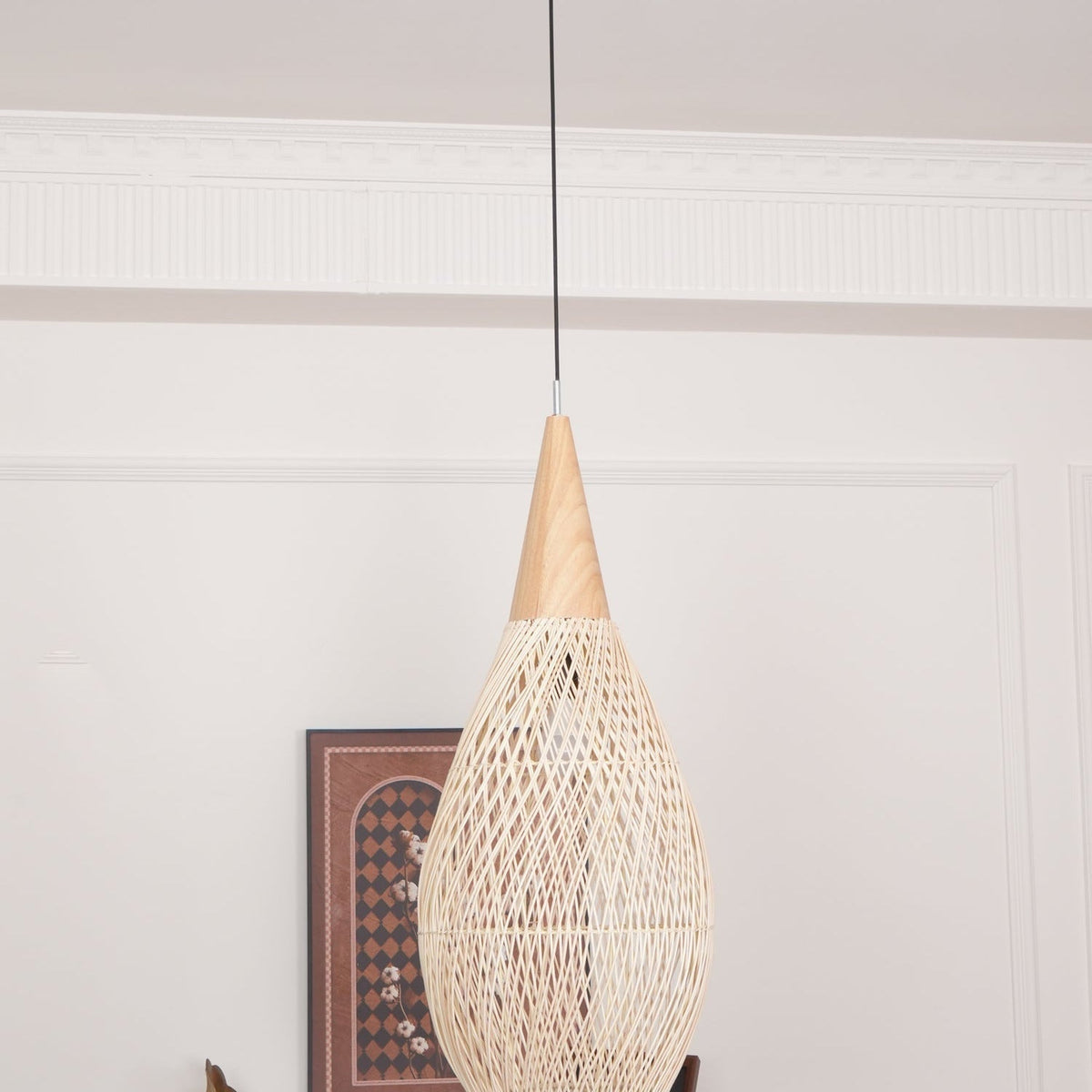 Melina Braided Rattan Pendant Light