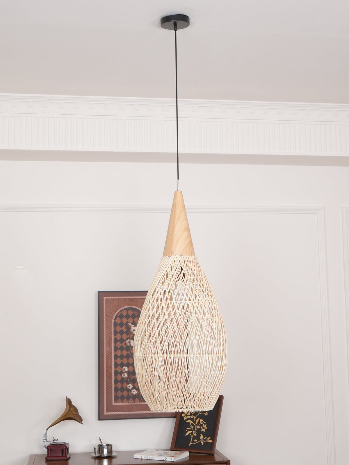 Canirora Pendant Lamp Rattan Swag Woven