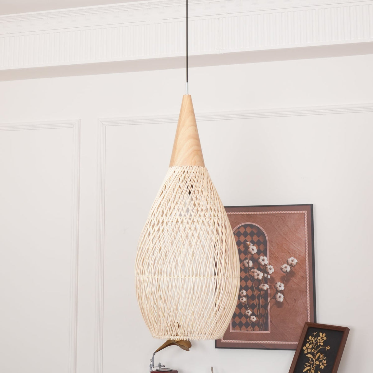 Canirora Pendant Lamp Rattan Swag Woven