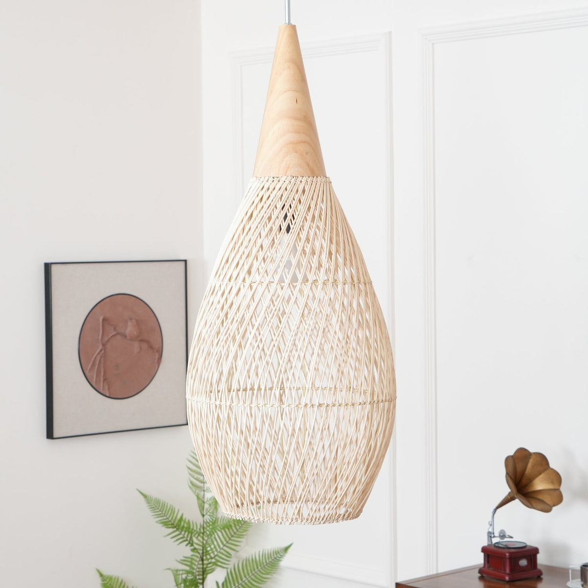 Canirora Pendant Lamp Rattan Swag Woven