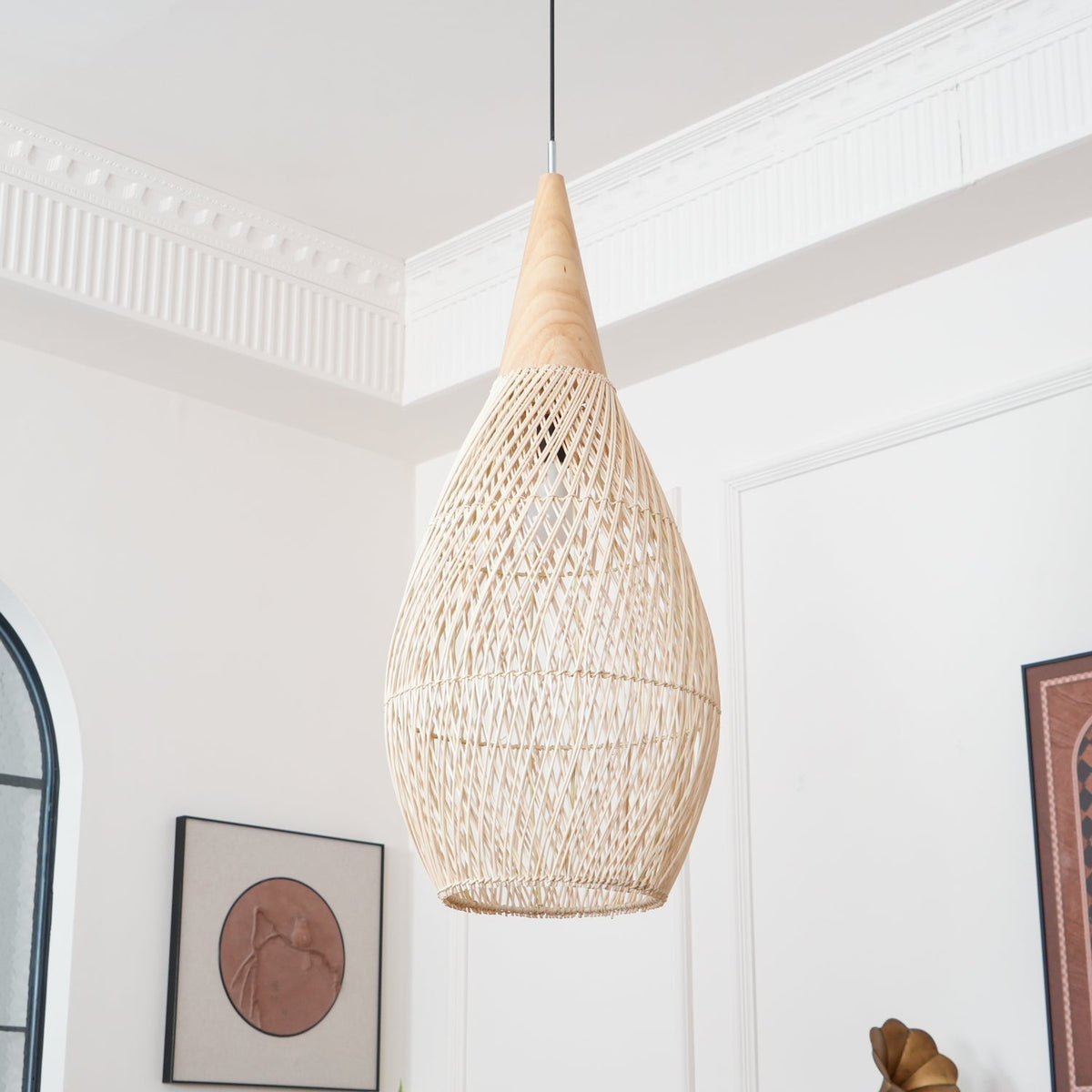 Canirora Pendant Lamp Rattan Swag Woven