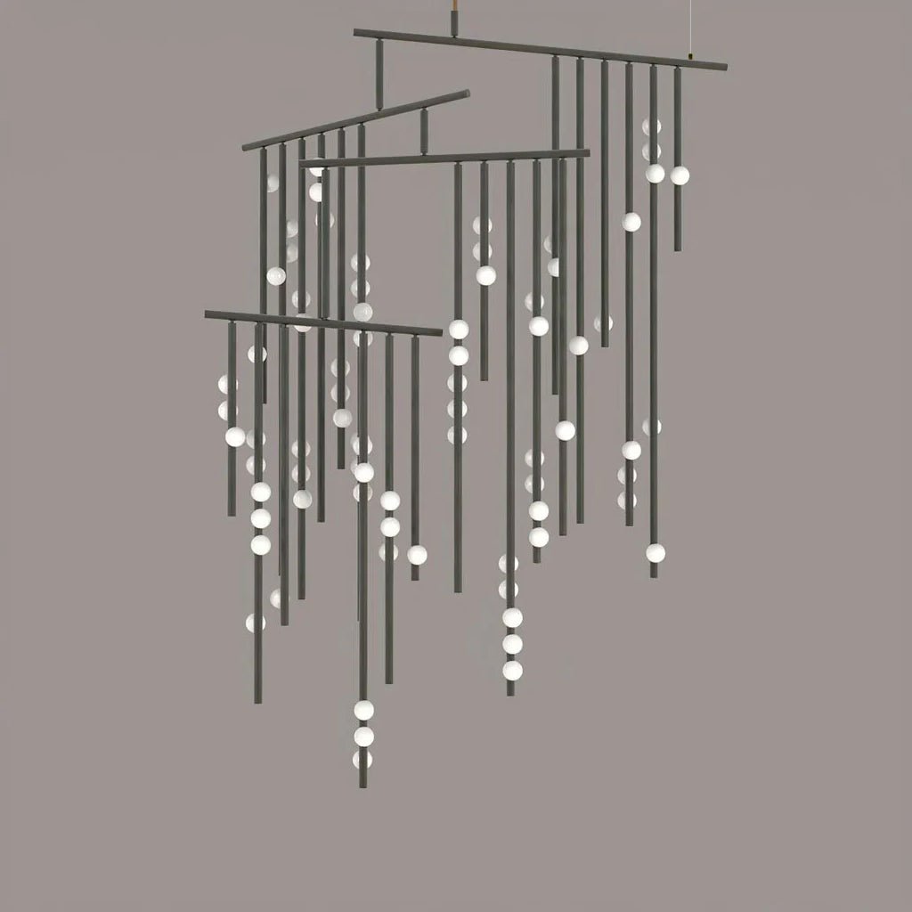 Miraview Brass Glass Drop Chandelier