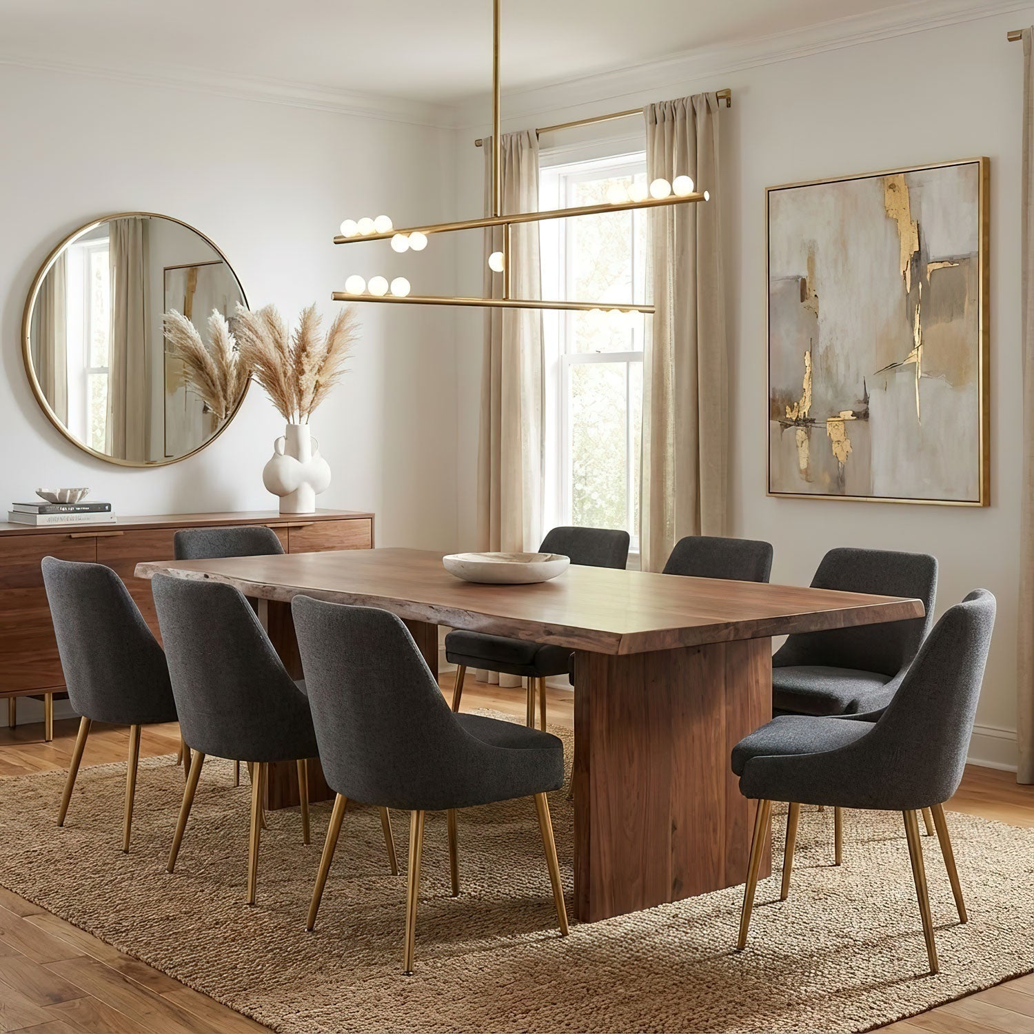 Miraview Brass Glass Drop Chandelier