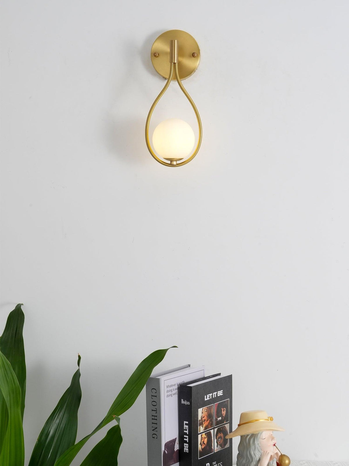 Eiralaya Modern Minimalist Vanity Brass Glass Wall Lamp