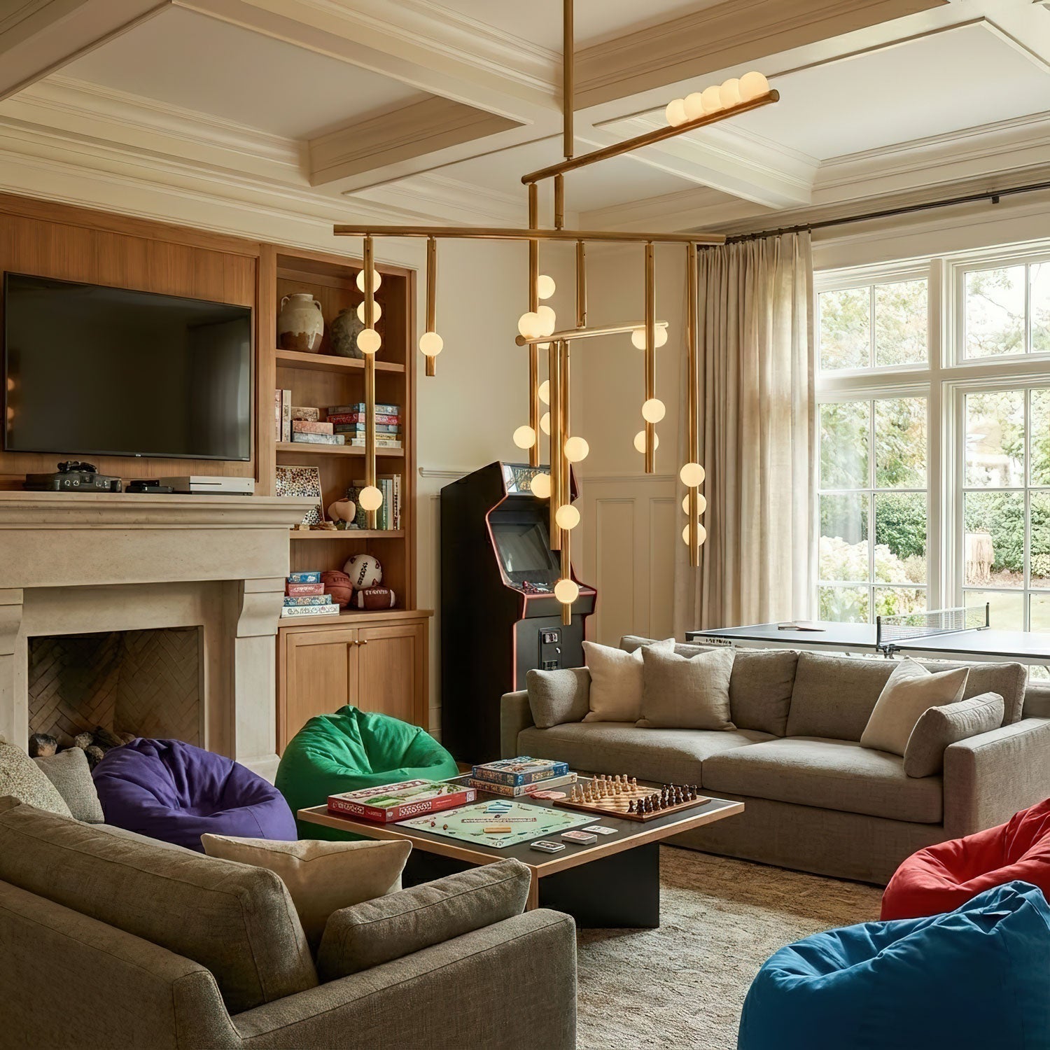Miraview Brass Glass Drop Chandelier