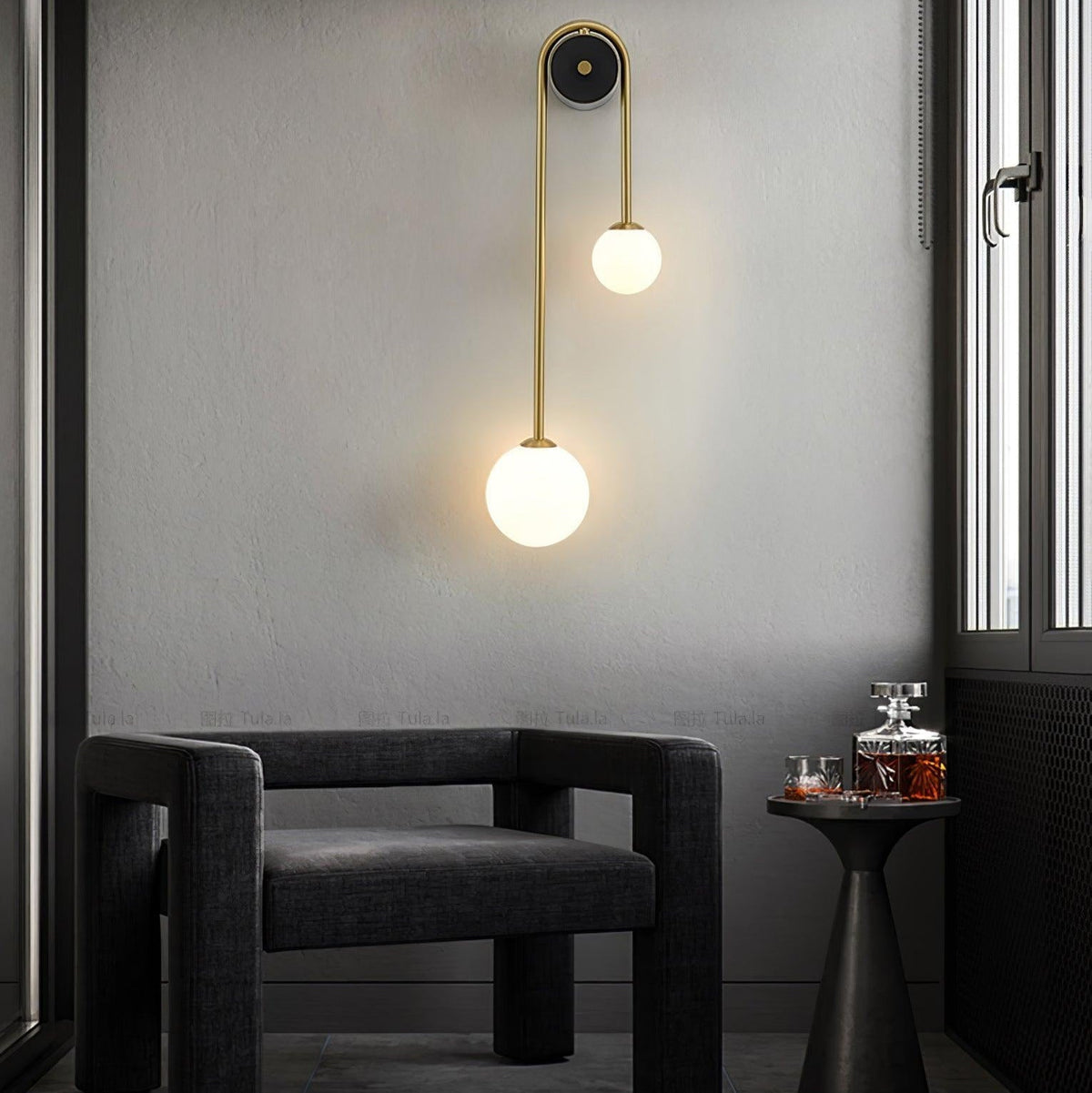 Raphael Brass Arc Wall Light