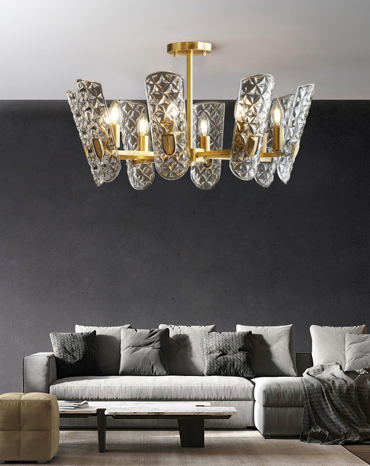Casinian Elegant Brass Central Chandelier
