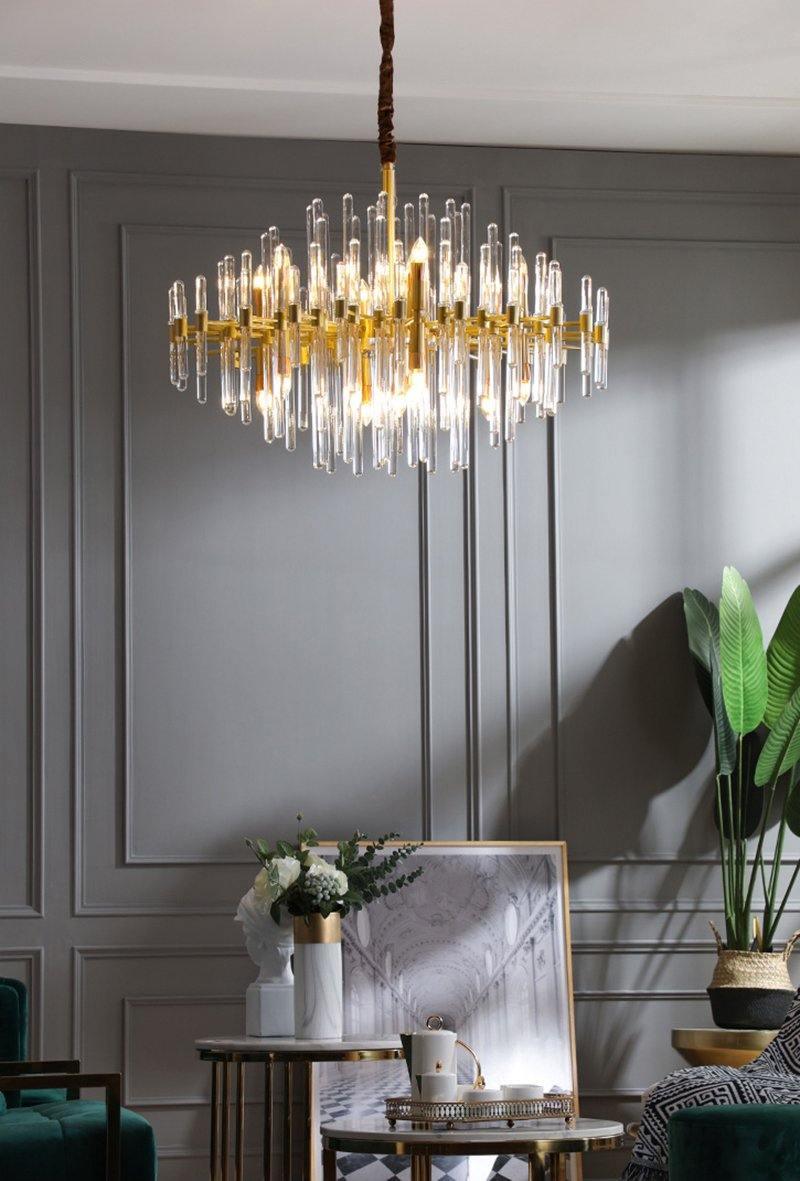 Solara Chandelier Antique Brass Starburst - Neutral Decor