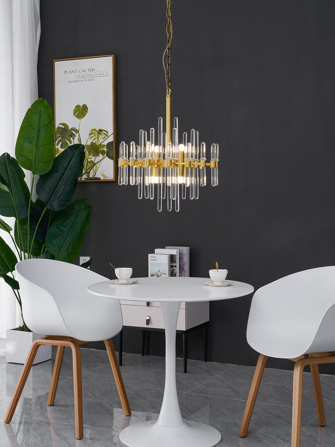 Solara Chandelier Antique Brass Starburst - Neutral Decor