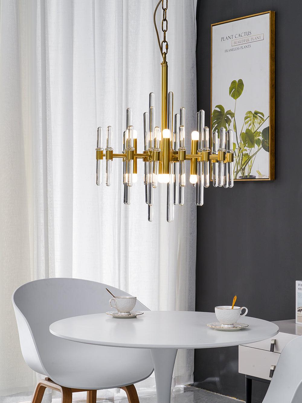 Solara Chandelier Antique Brass Starburst - Neutral Decor