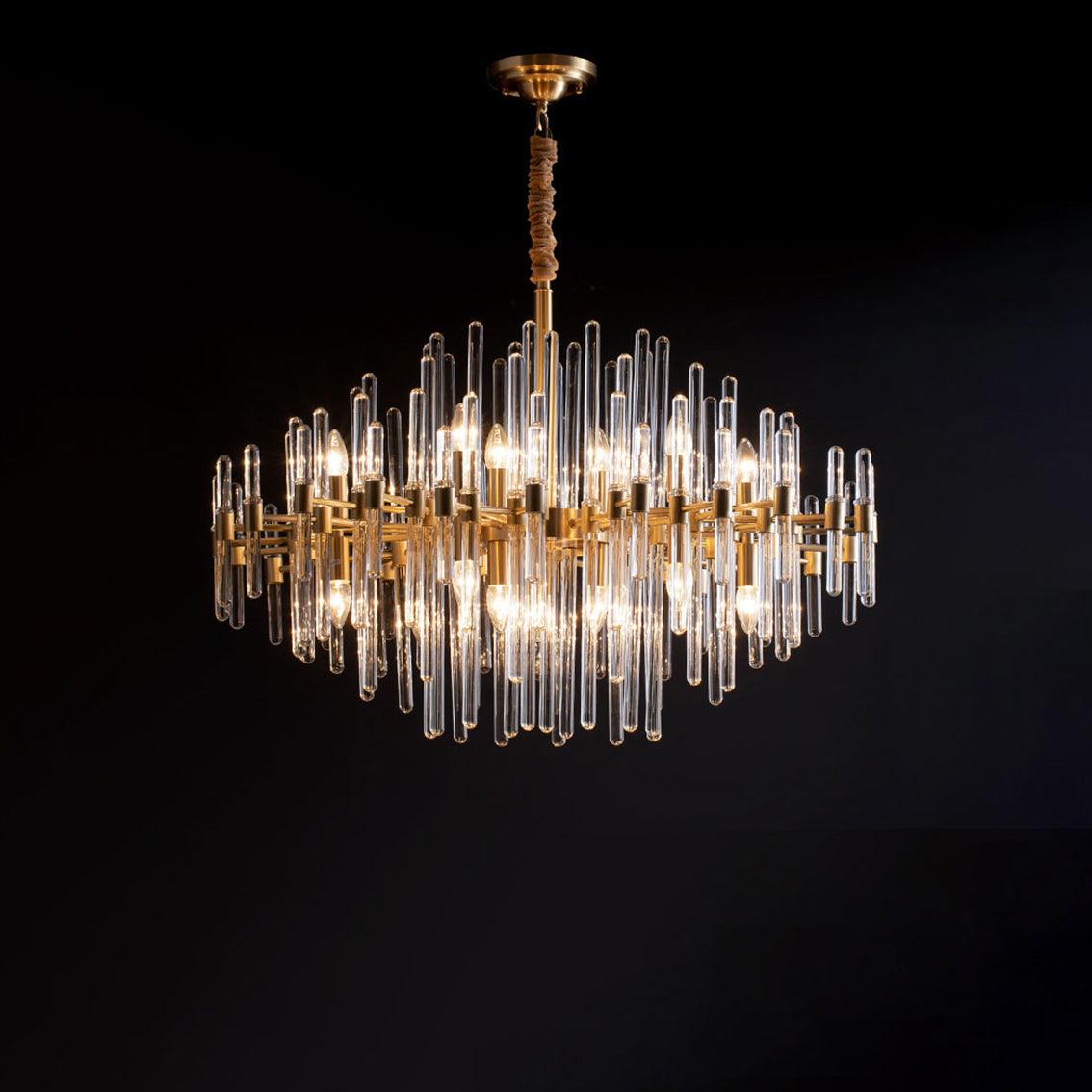 Solara Chandelier Antique Brass Starburst - Neutral Decor