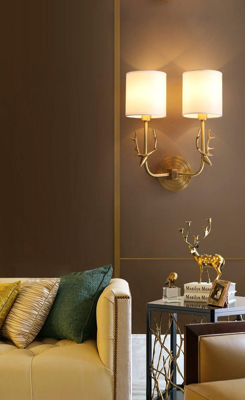 Noble Elegance Deer Head Brass Wall Light - Neutral Decor