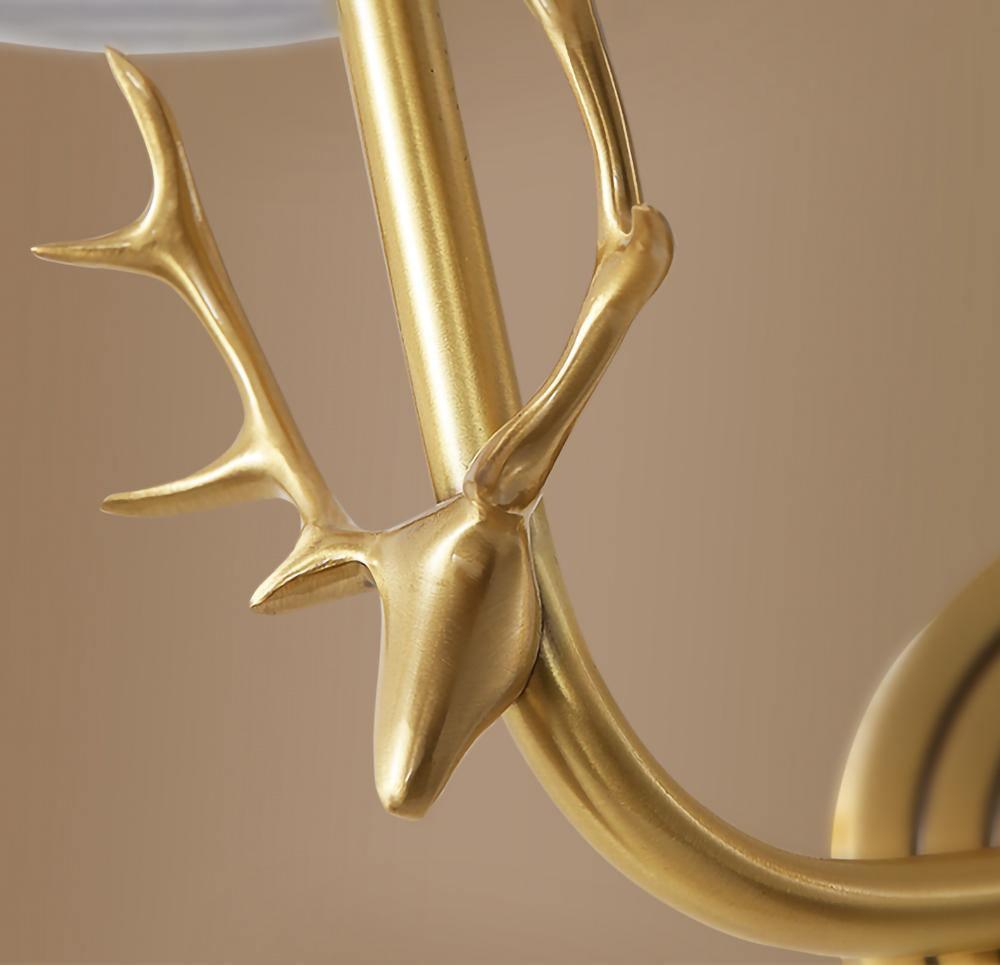 Noble Elegance Deer Head Brass Wall Light - Neutral Decor