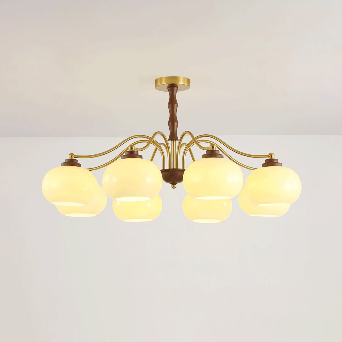 Sylaora Chandelier Walnut Glass Globe