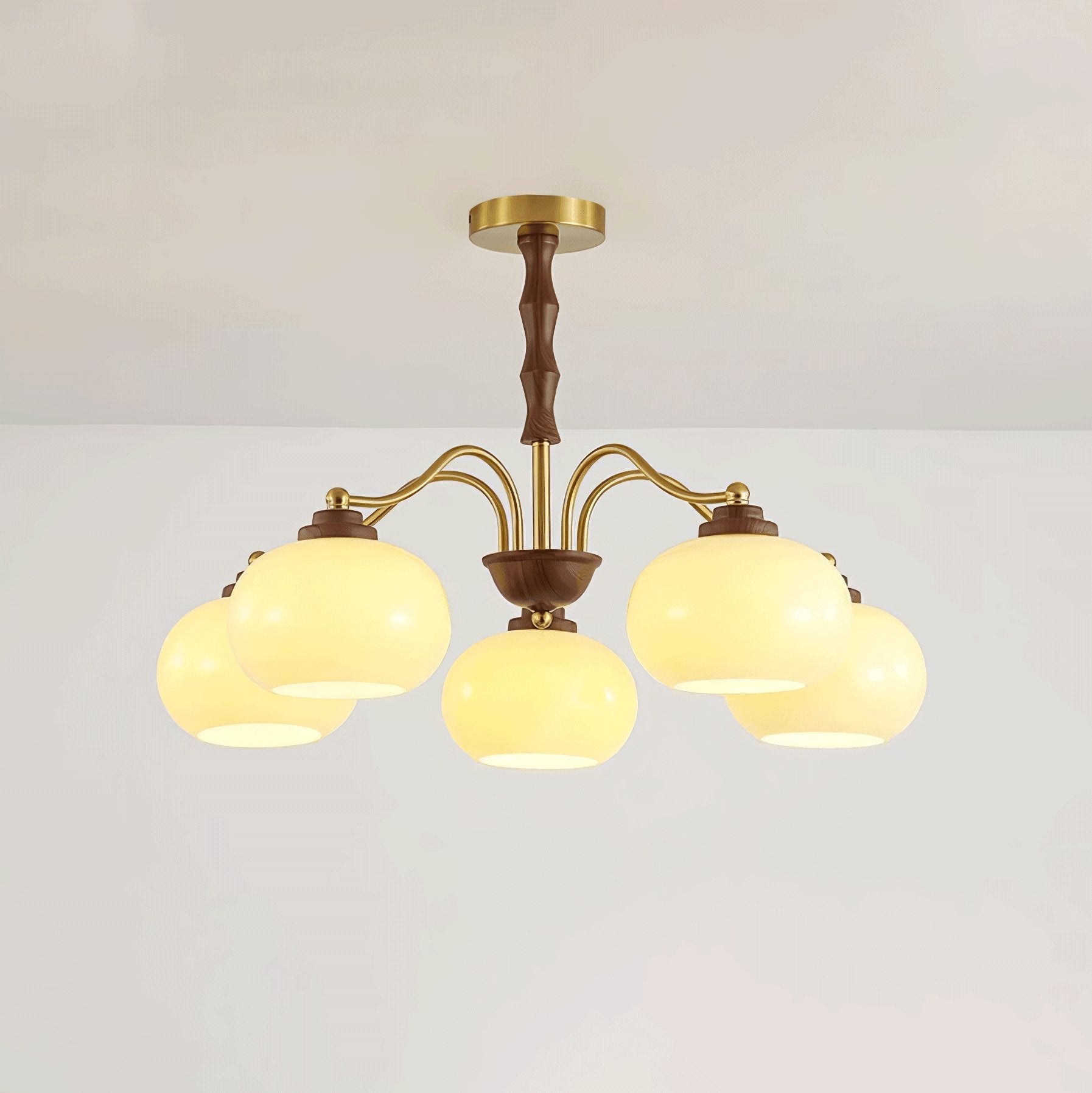 Sylaora Chandelier Walnut Glass Globe