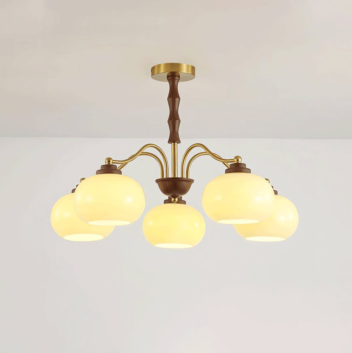 Sylaora Chandelier Walnut Glass Globe